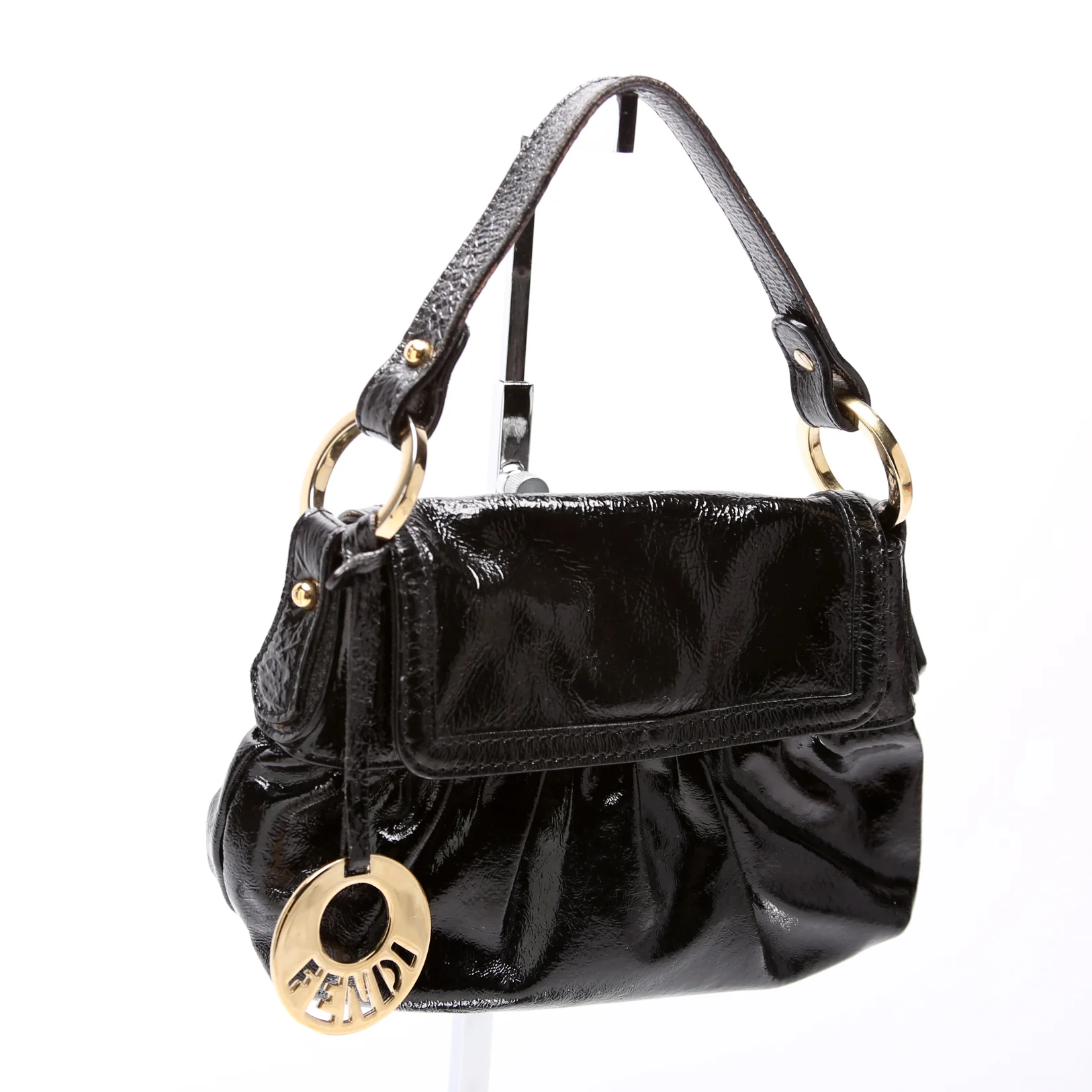 Crinkled Leather Mini Chef Hobo Black - Image 2