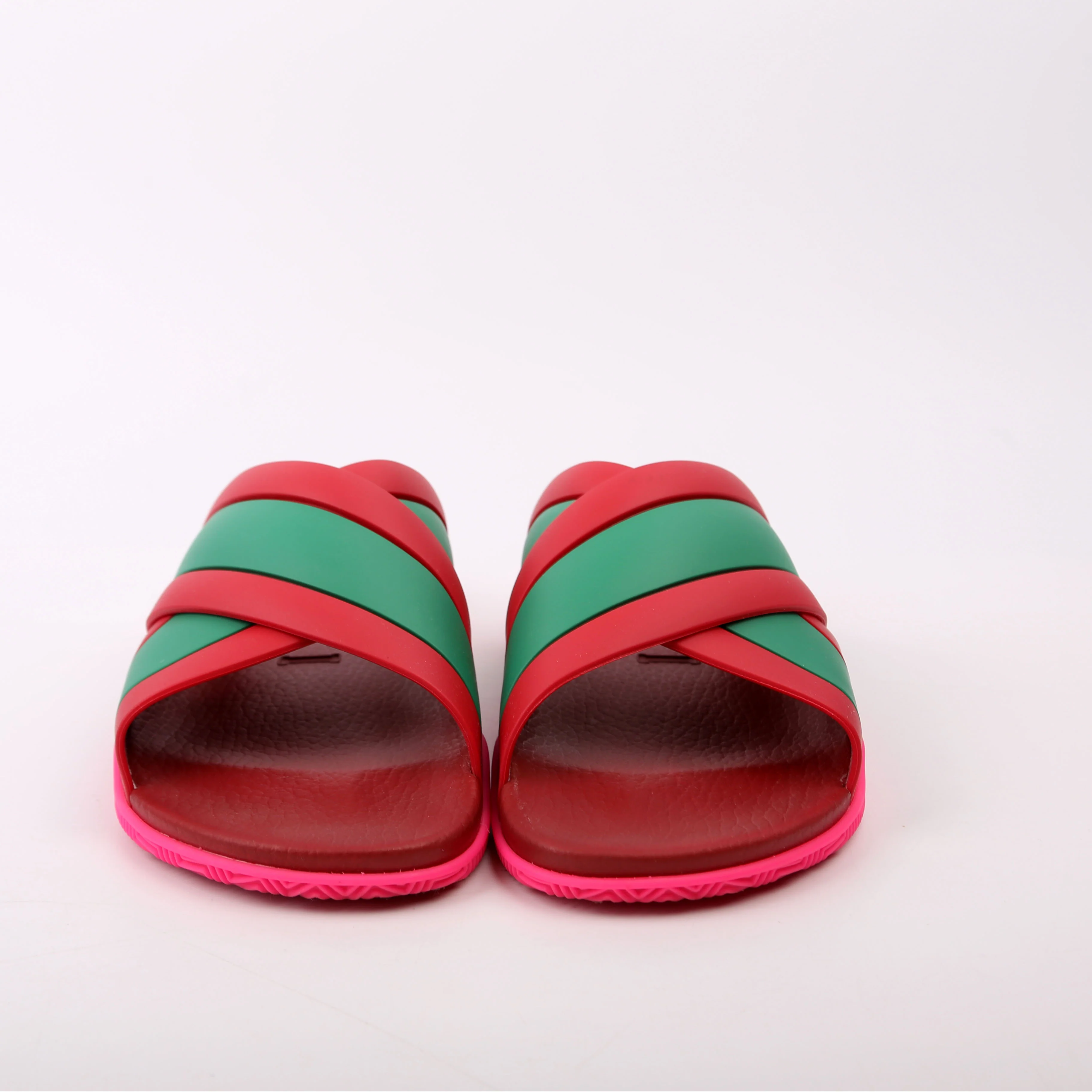 Criss Cross Rubber Slides Size 39 Red/Green - Image 2