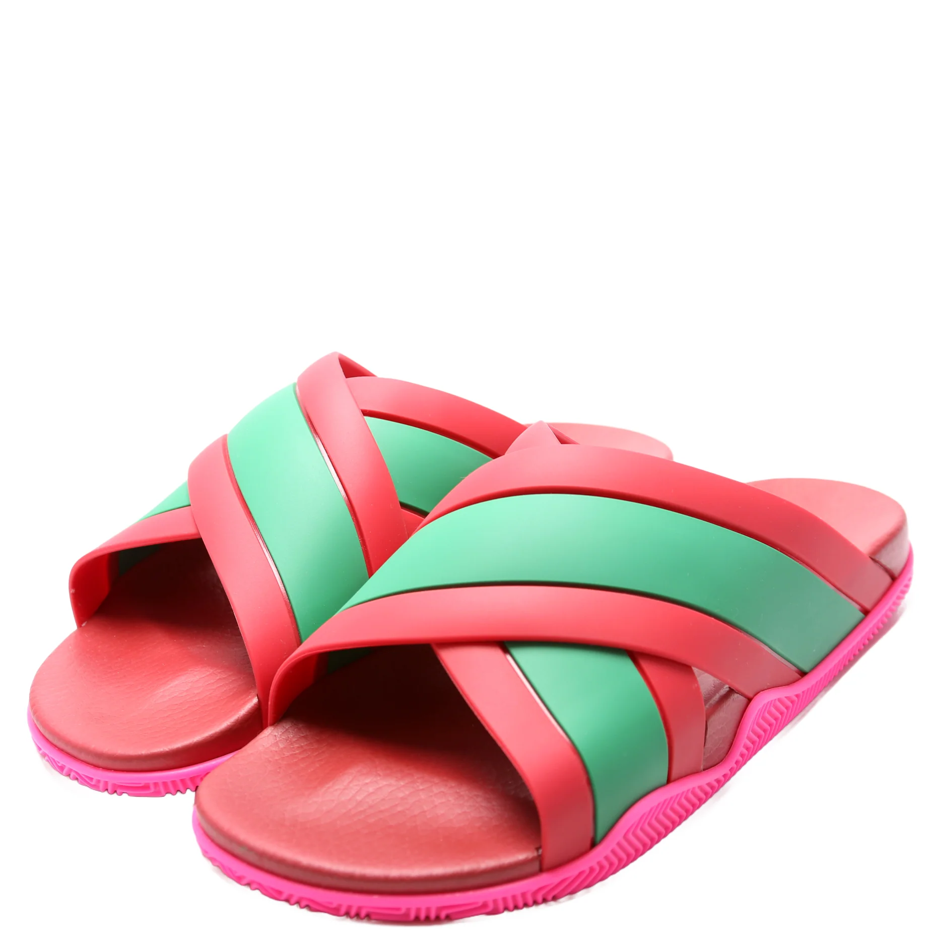 Criss Cross Web Rubber Slides Size 42 Multicolor