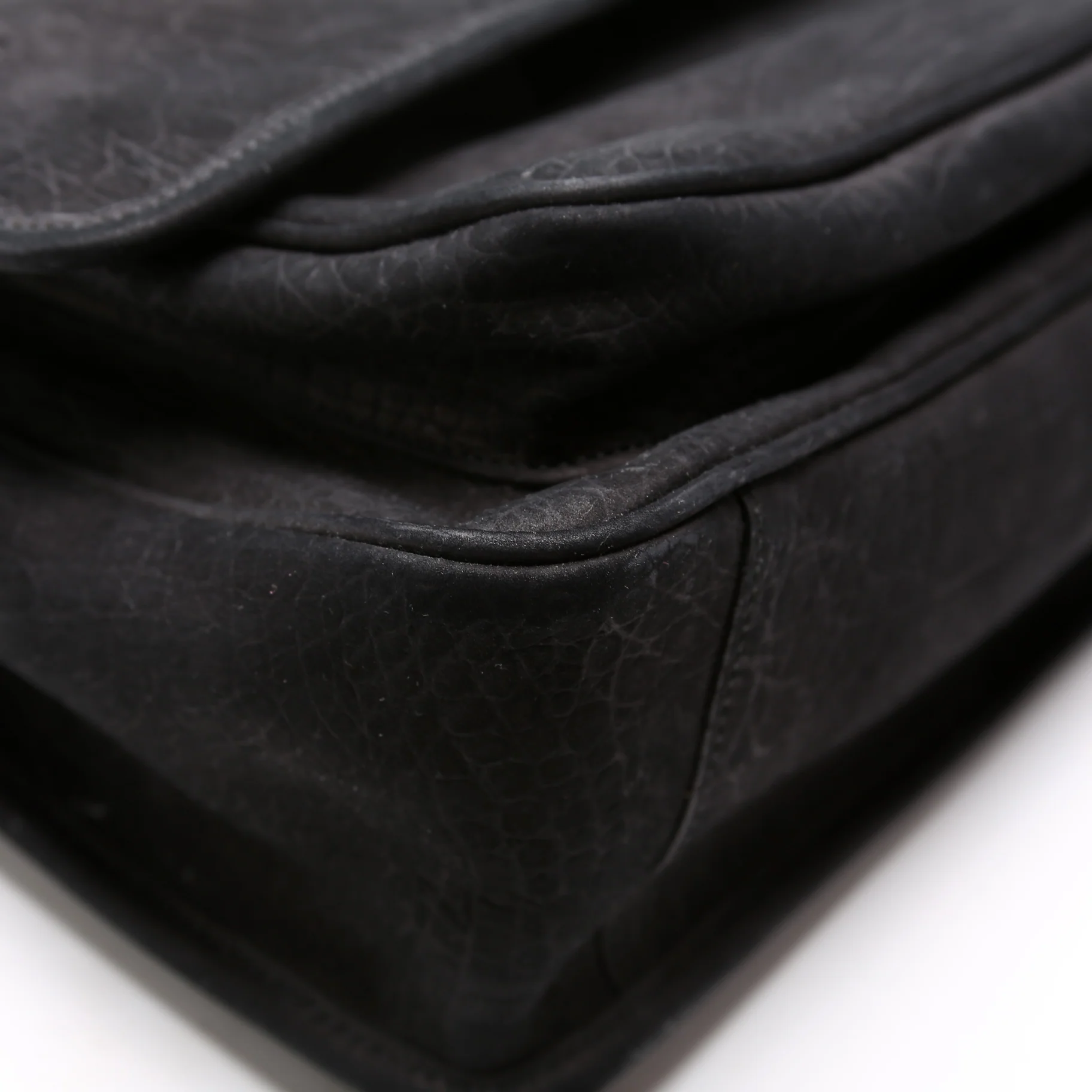 Crocodile Embossed Nubuck Niki Medium Satchel Black - Image 5