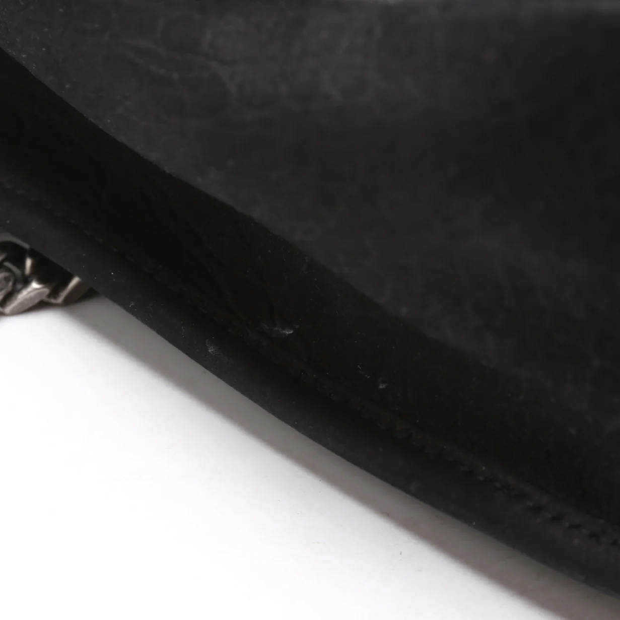 Crocodile Embossed Nubuck Niki Medium Satchel Black - Image 6