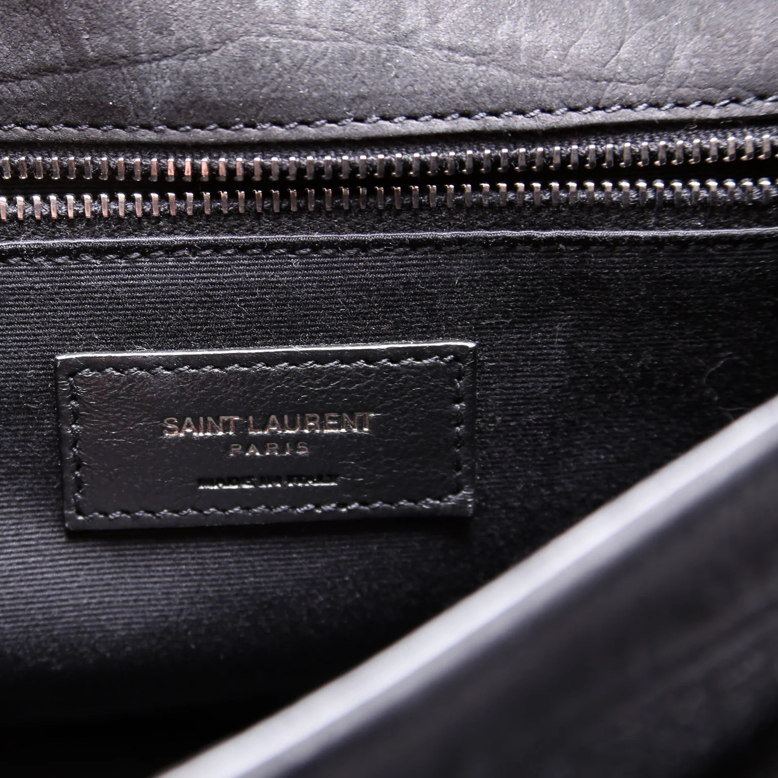 Crocodile Embossed Nubuck Niki Medium Satchel Black - Image 9