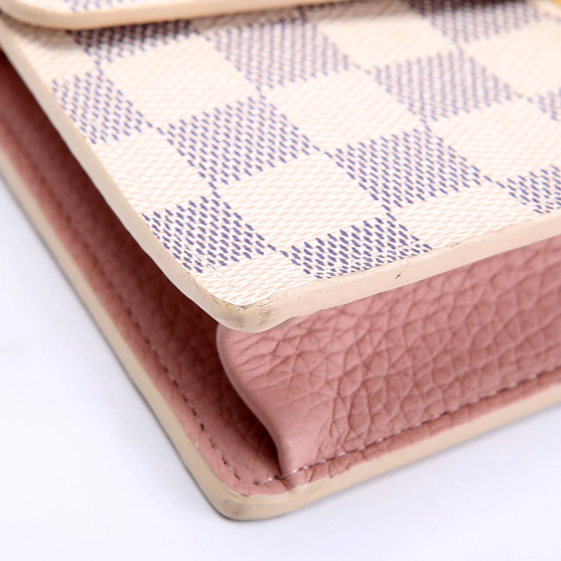 Croisette Chain Wallet NM Damier Azur Pink - Image 5