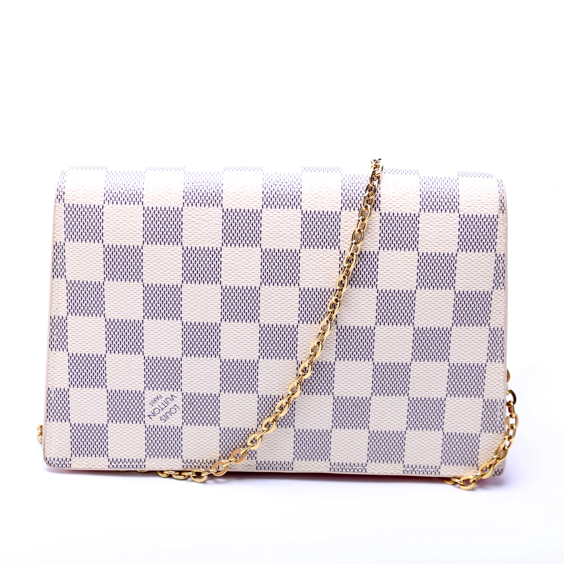 Croisette Chain Wallet NM Damier Azur Salmon - Image 3