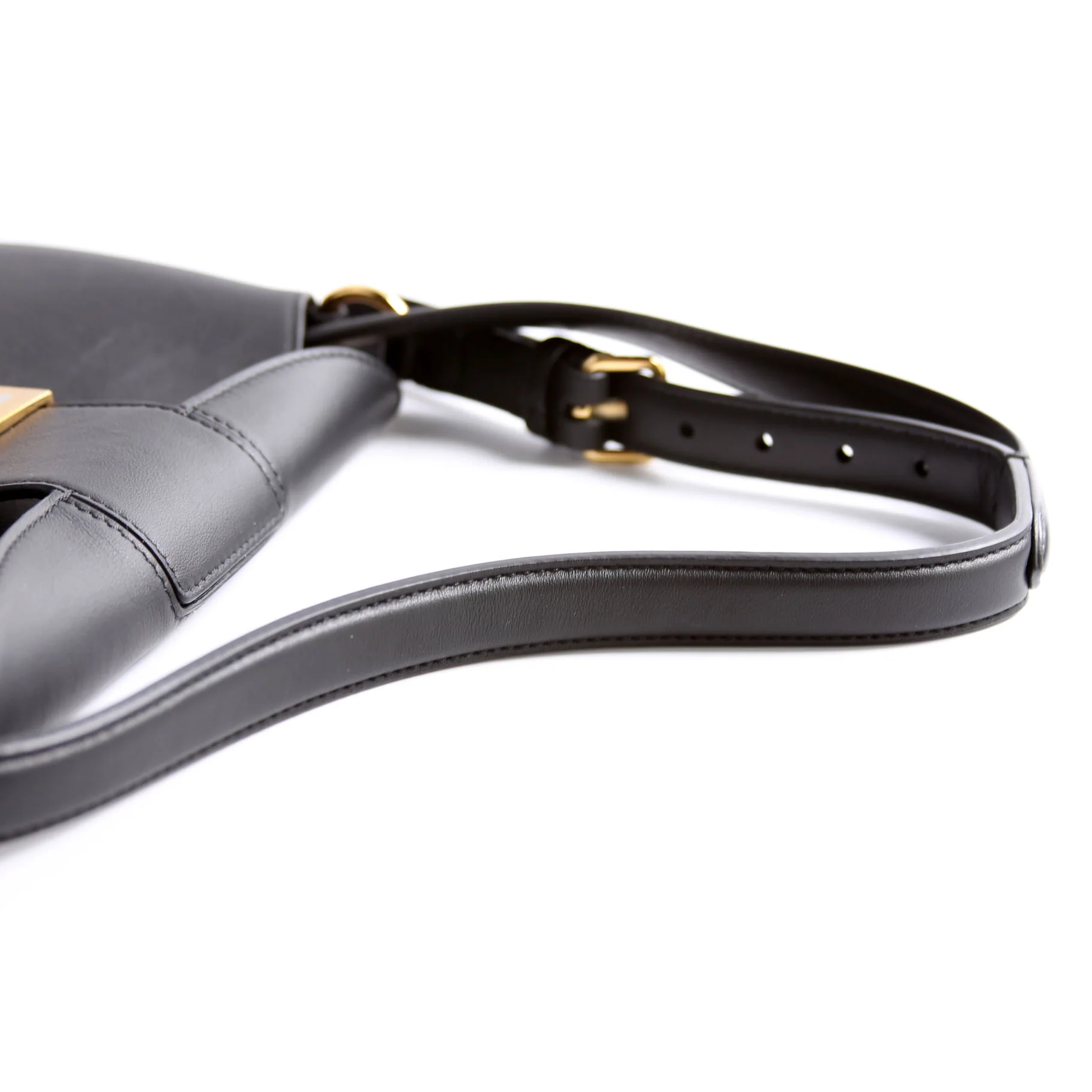 Croissant Small Leather Hobo Black - Image 9