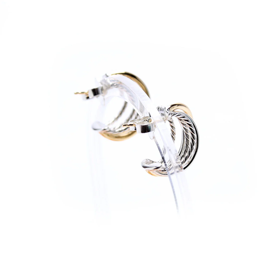 Crossover Shrimp 19.5MM Earrings 925/750 - Image 4