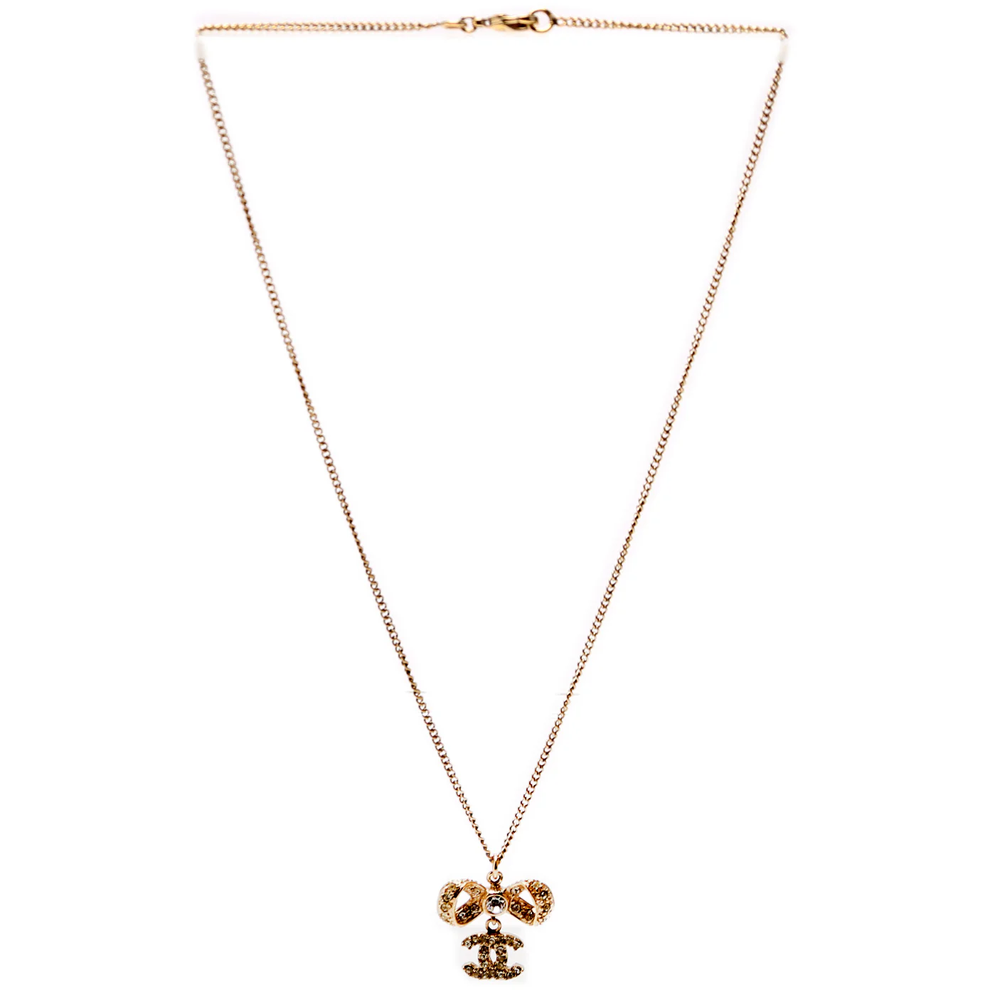 Crystal CC Bow Necklace