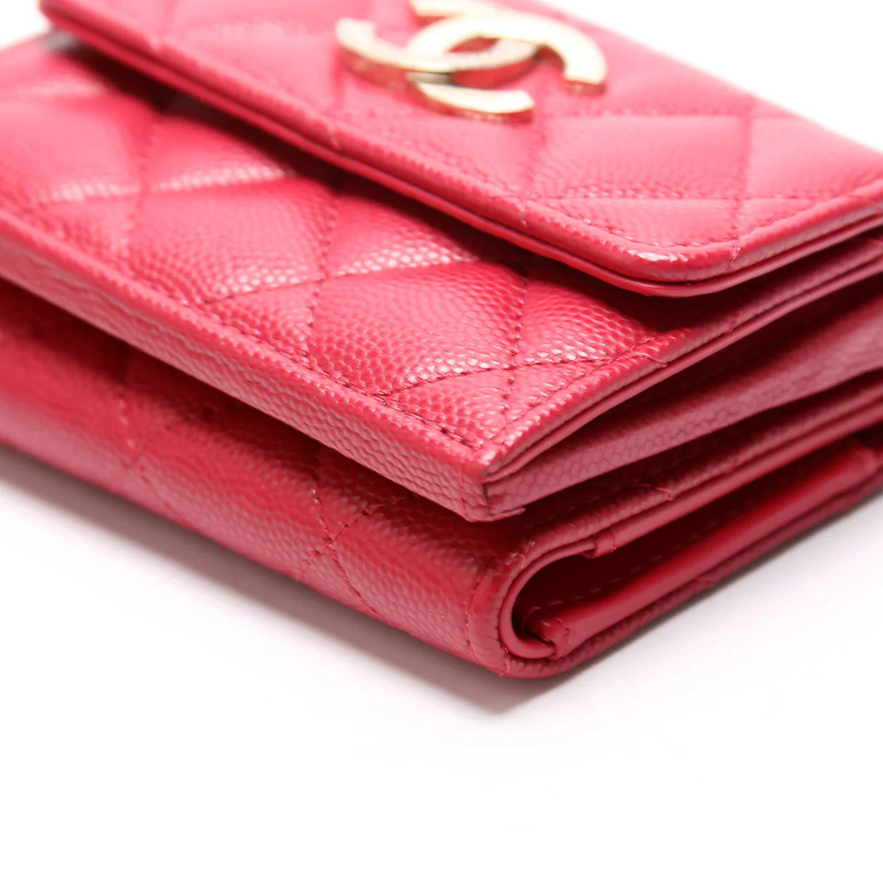 Crystal CC Compact Wallet Caviar Berry - Image 7