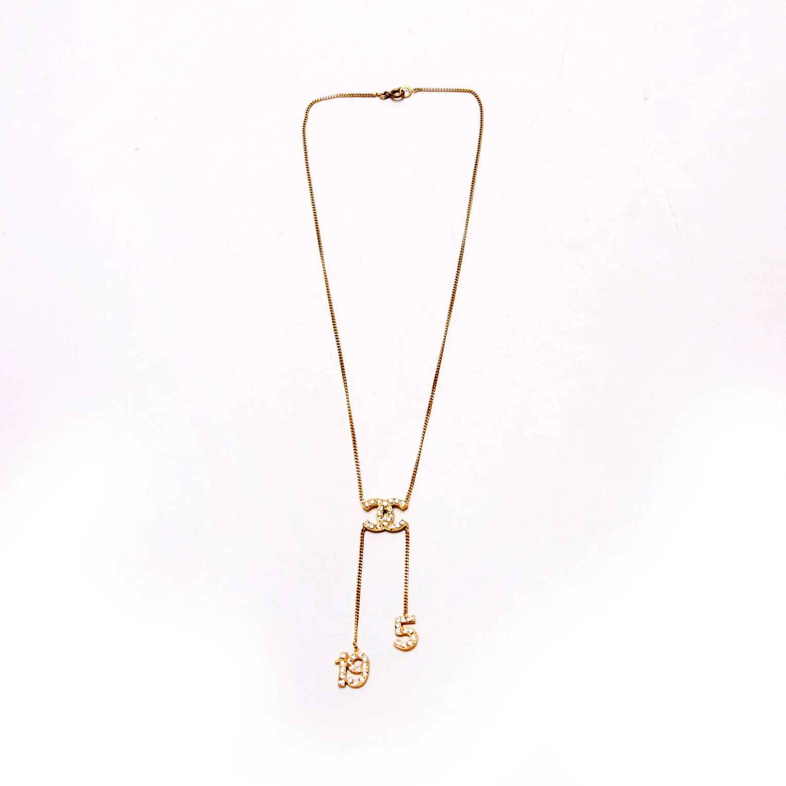 Crystal CC No5 No19 Pendant Necklace Gold - Image 2