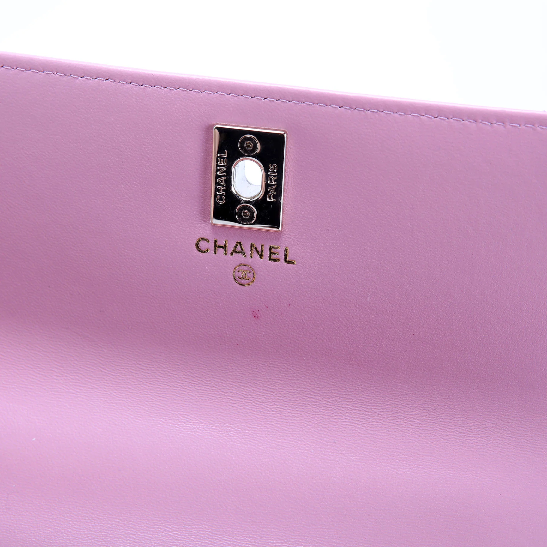 Crystal CC Top Handle Phone Holder Lambskin (RFID) Pink/Gold - Image 12