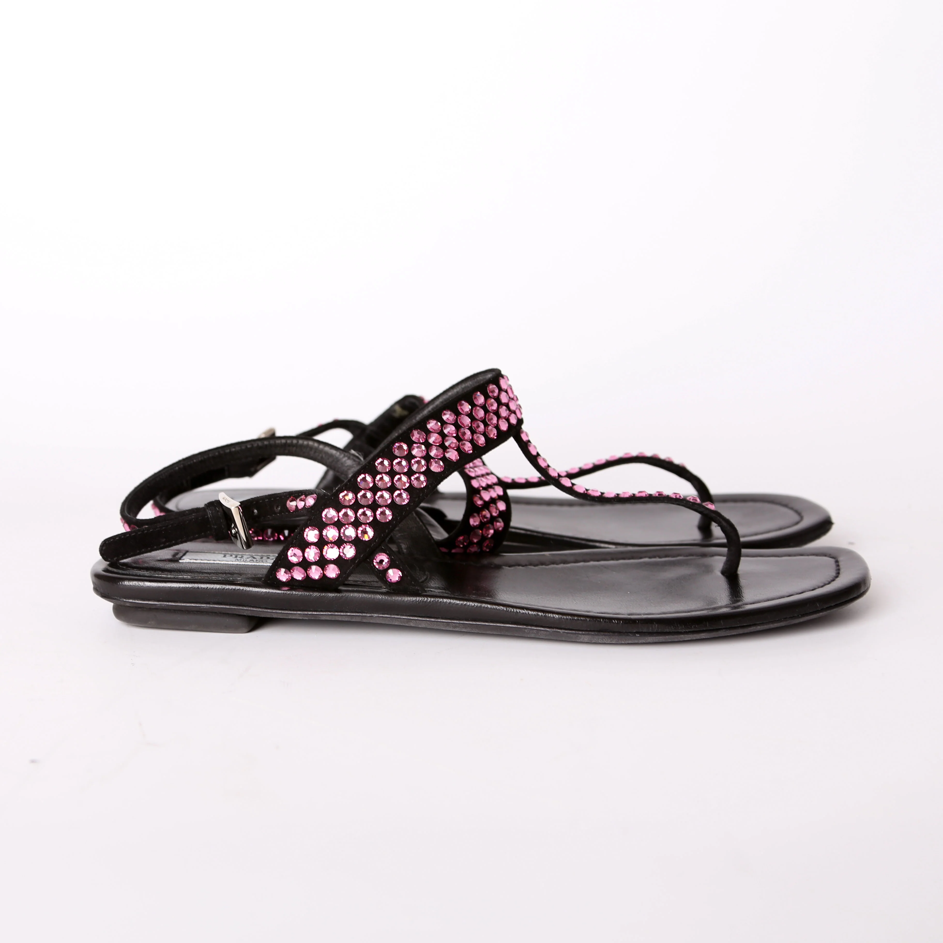 Crystal Embossed Thong Sandals Size 38 - Image 3