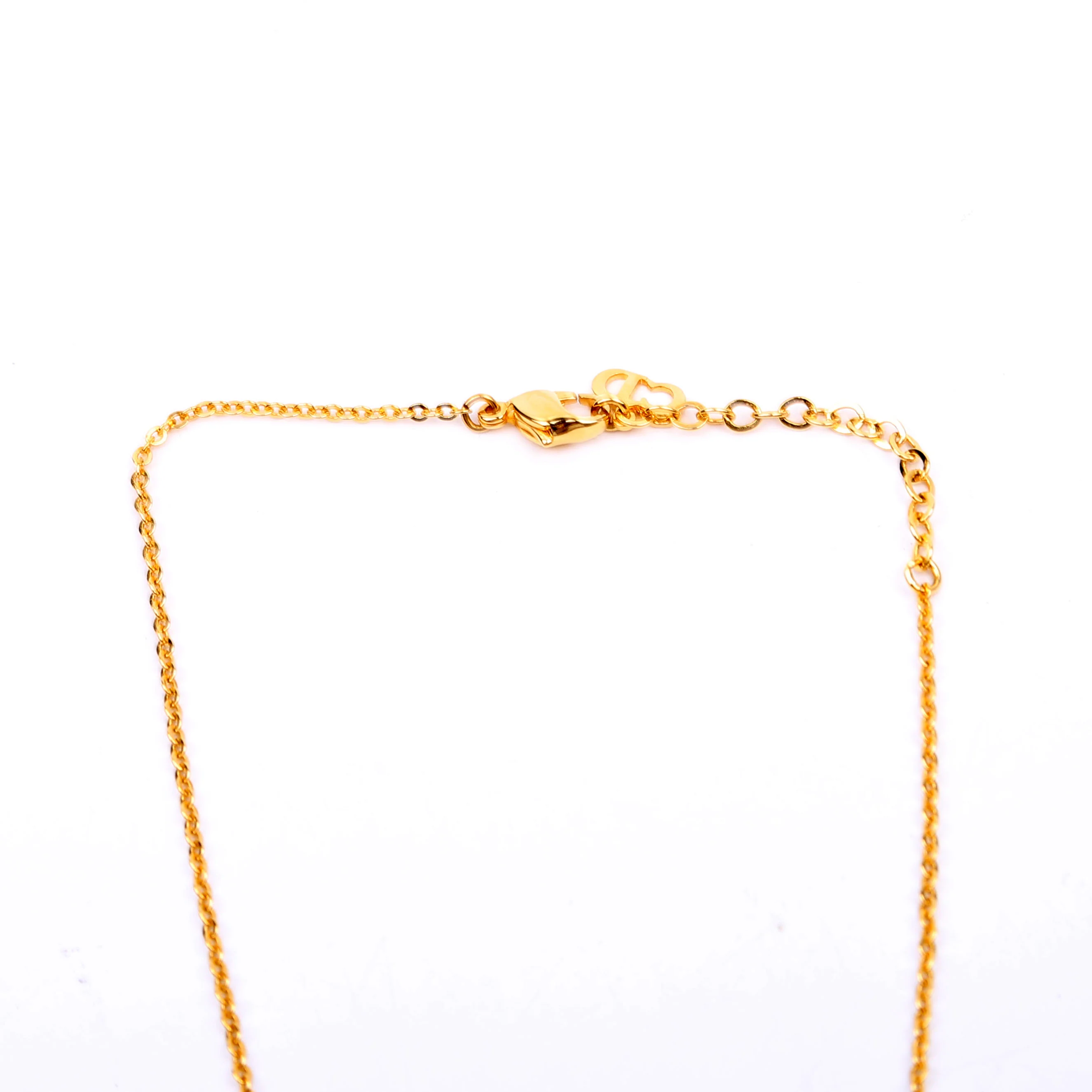 Crystal Heart Logo Pendant Necklace Gold - Image 3