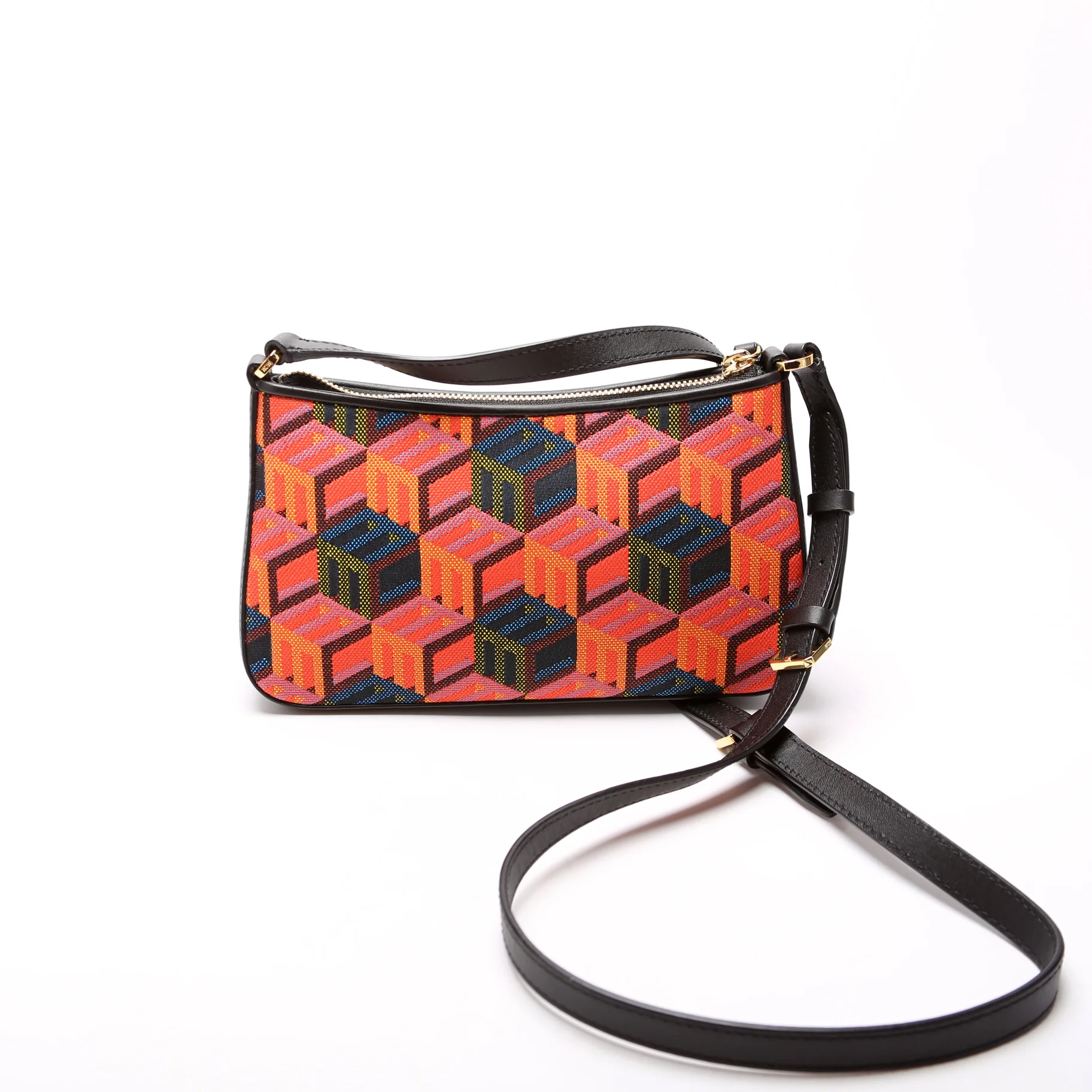 Cubic Monogram Mini Shoulder Bag Black/Multicolor - Image 3