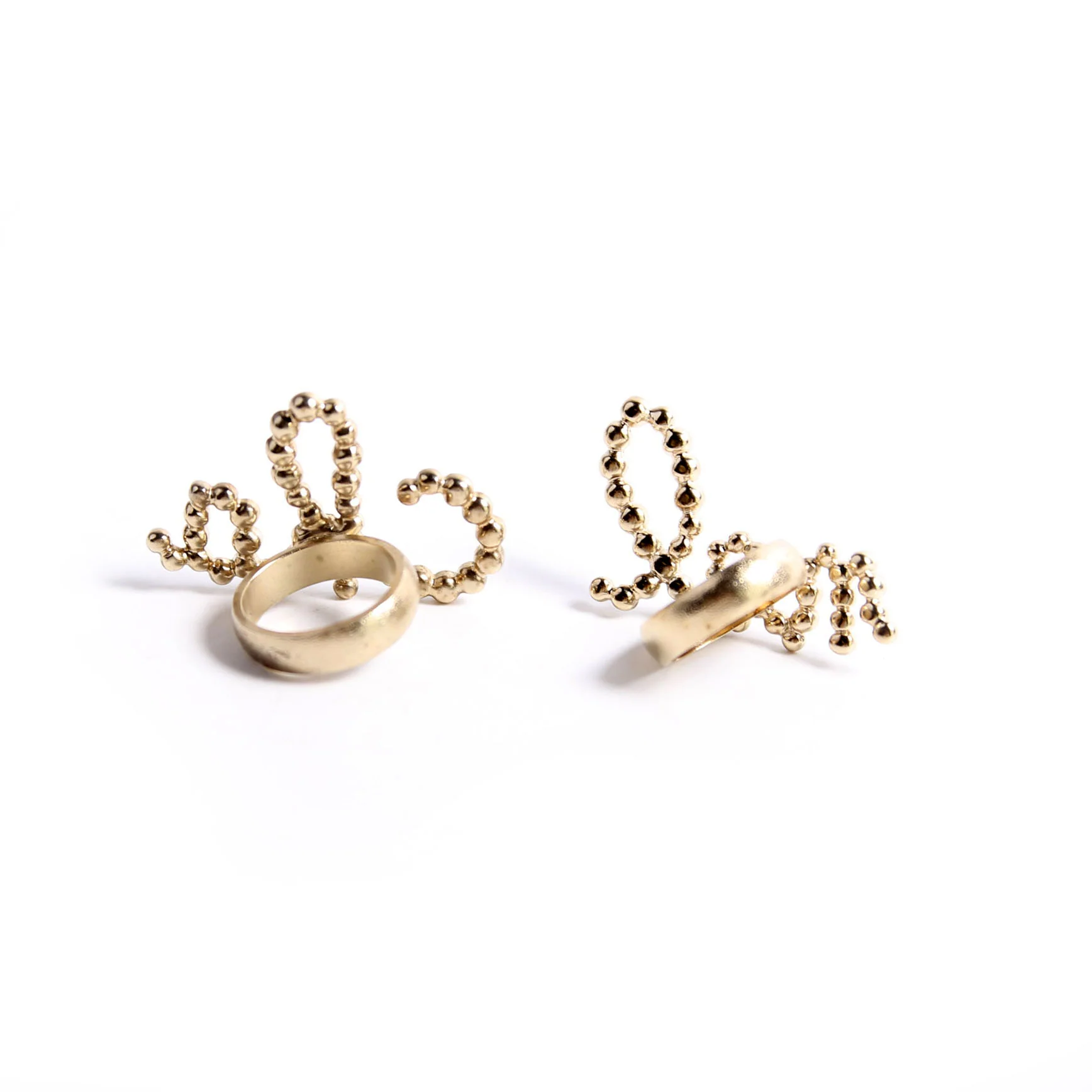 Cursive Logo Ring Faux Pearl/Crytsal Set Size 7/8 - Image 3
