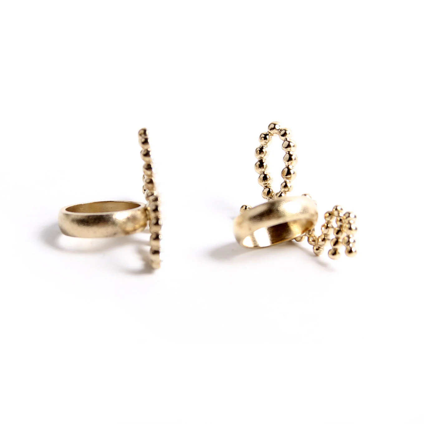 Cursive Logo Ring Faux Pearl/Crytsal Set Size 7/8 - Image 4