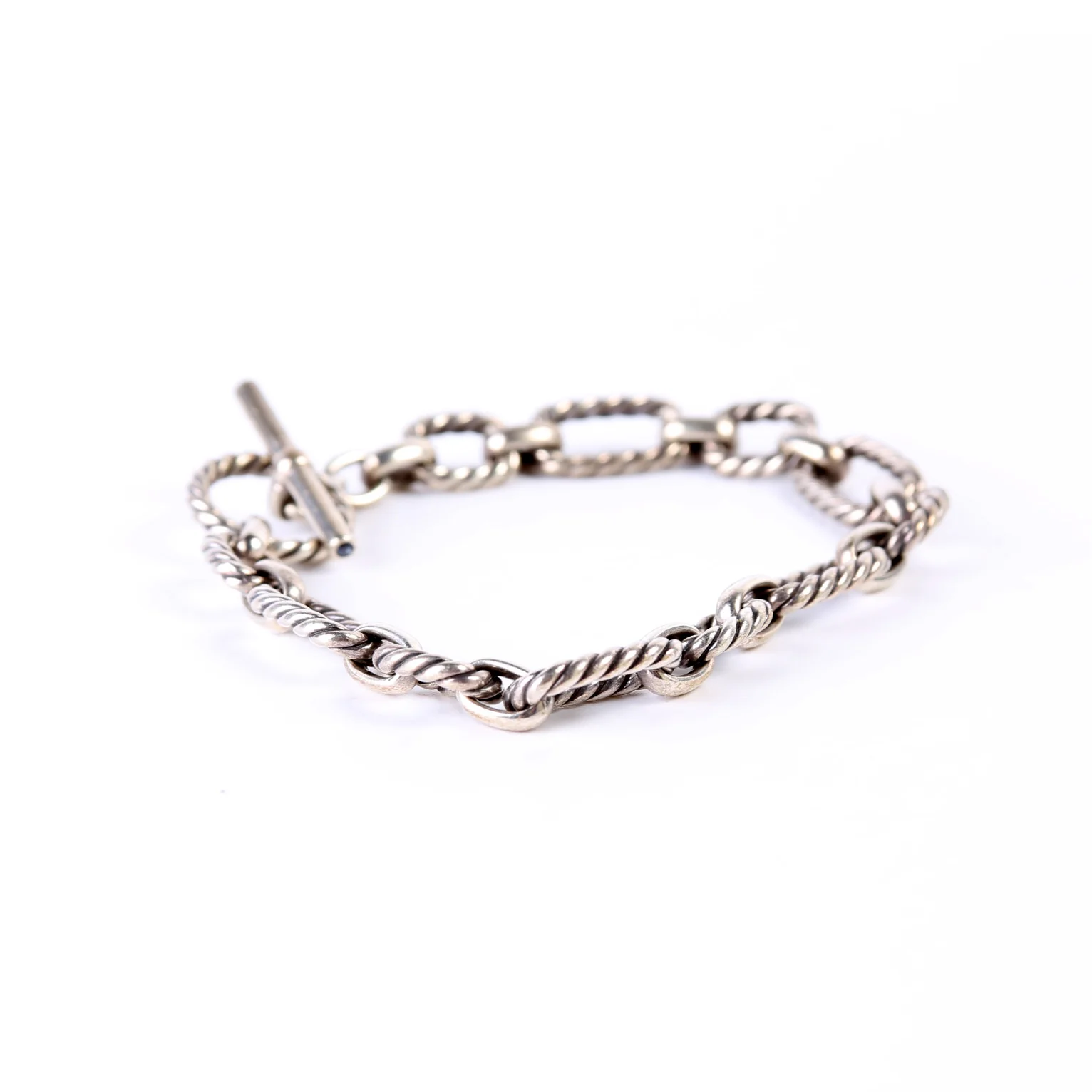 Cushion Link Chain With Sapphires Bracelet 9.5MM 925 - Image 4