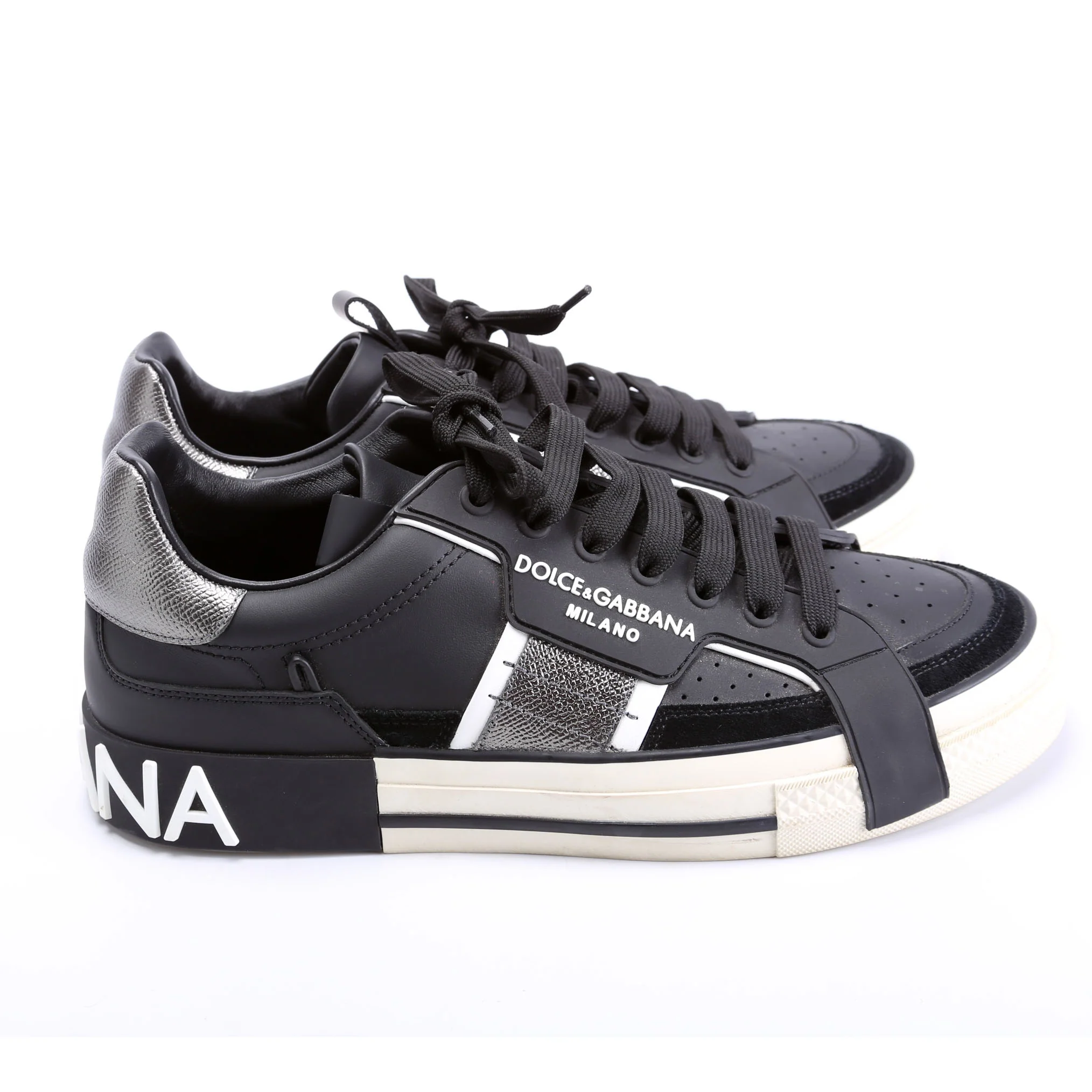 Custom 2.0 Leather Sneakers Size 40.5 Black - Image 3