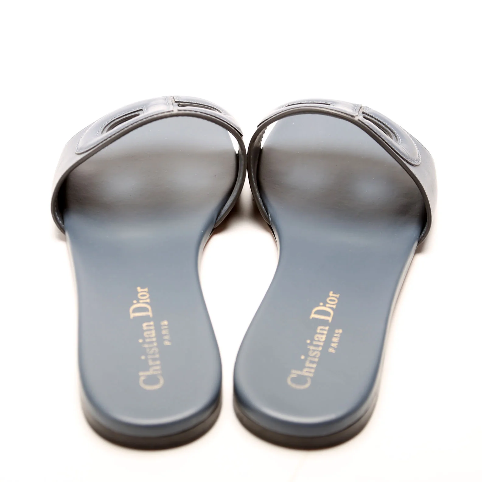 D-Club Slide Leather Sandals Size 38.5 Blue - Image 4