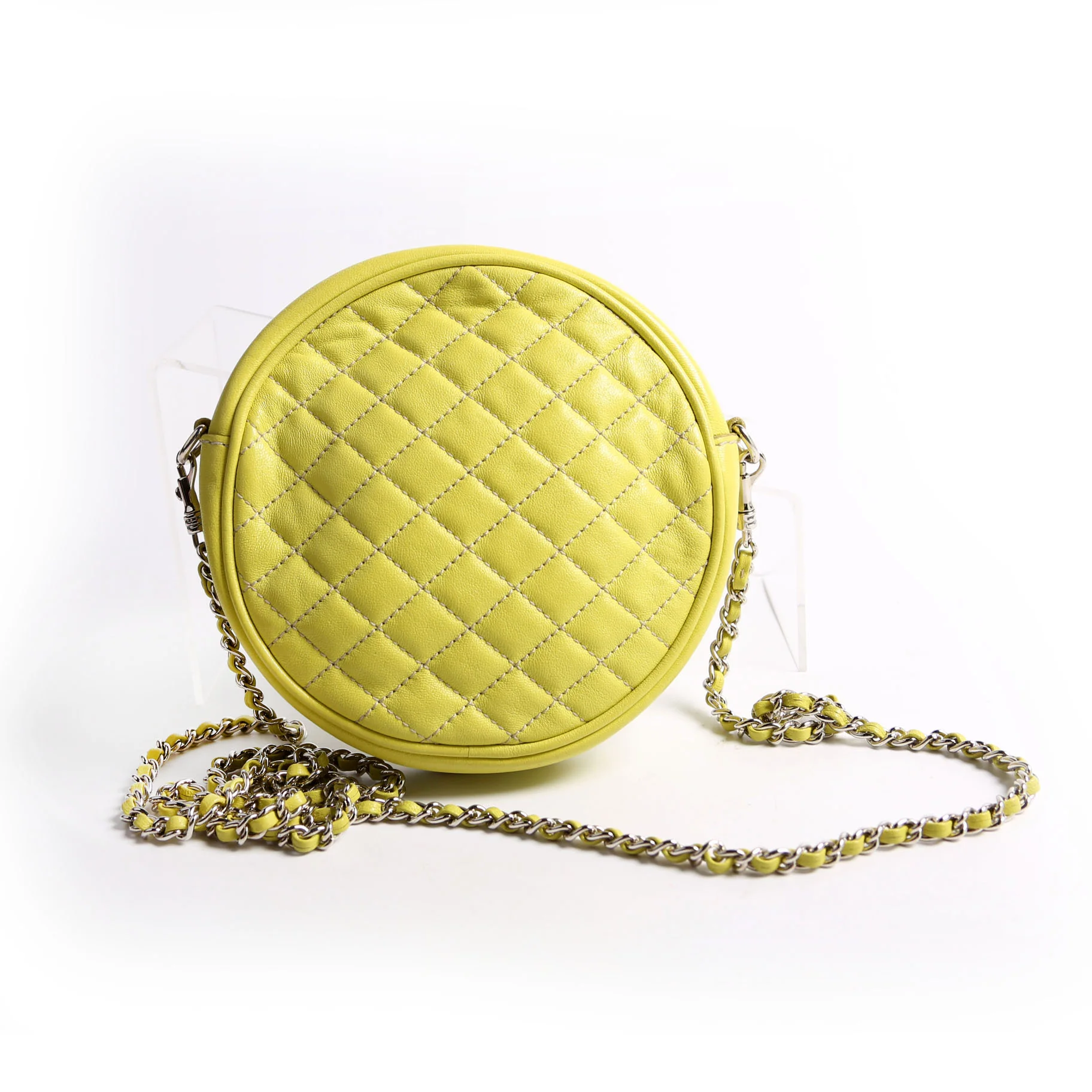 D&G Round Quilted Crossbody Lime Green - Image 2