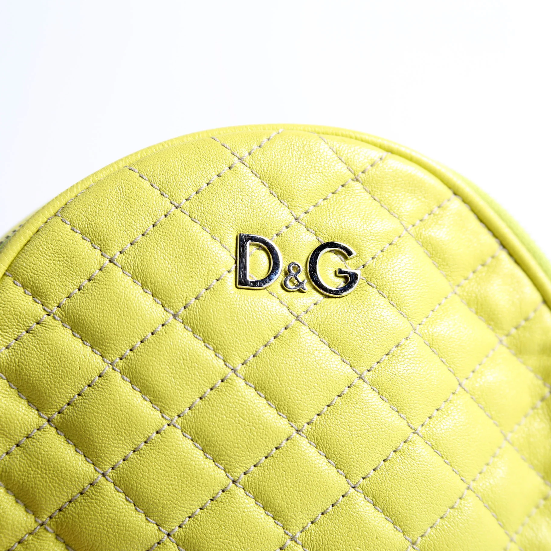 D&G Round Quilted Crossbody Lime Green - Image 8