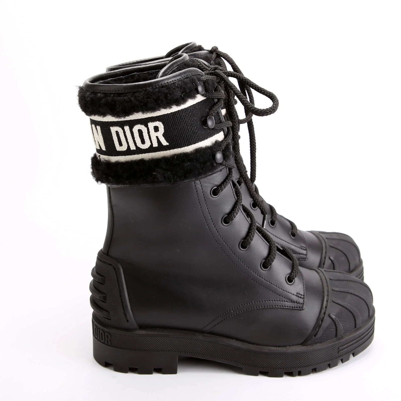 D-Major Lace-Up Ankle Boots Size 37.5 Black/White - Image 3