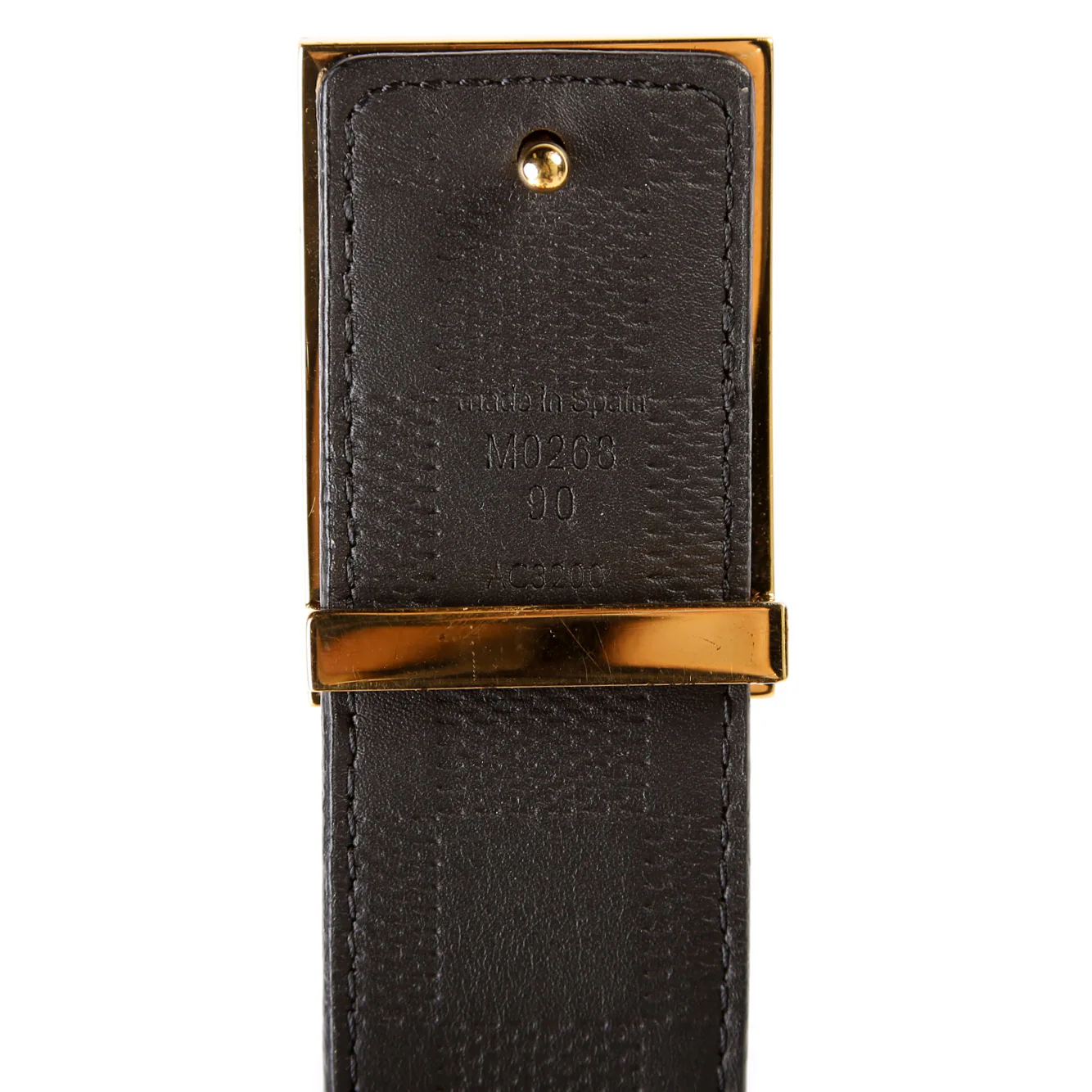 Damier Plate Ebene/Infiniti Leather Reversible Belt Size 90/36 - Image 5