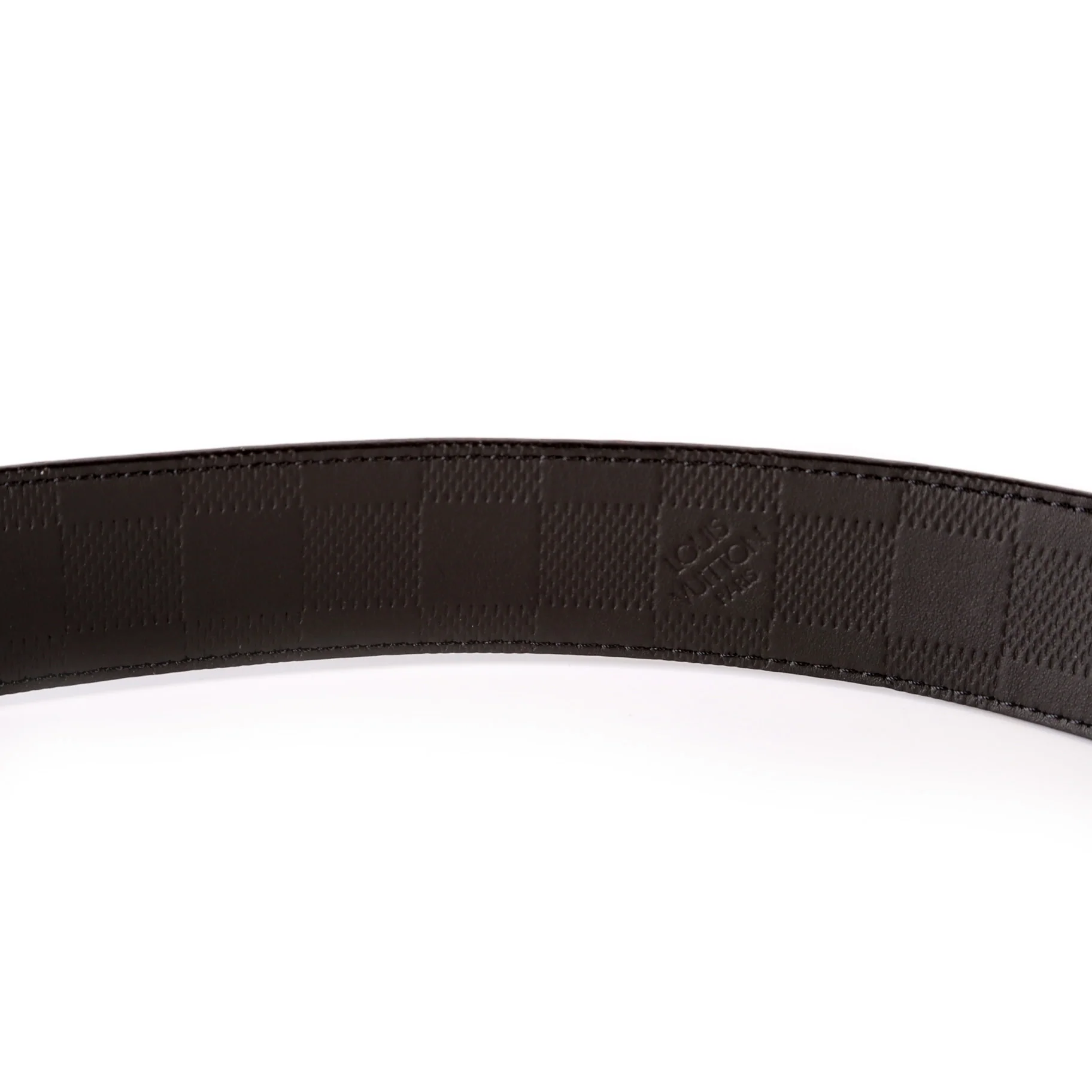 Damier Plate Ebene/Infiniti Leather Reversible Belt Size 90/36 - Image 6