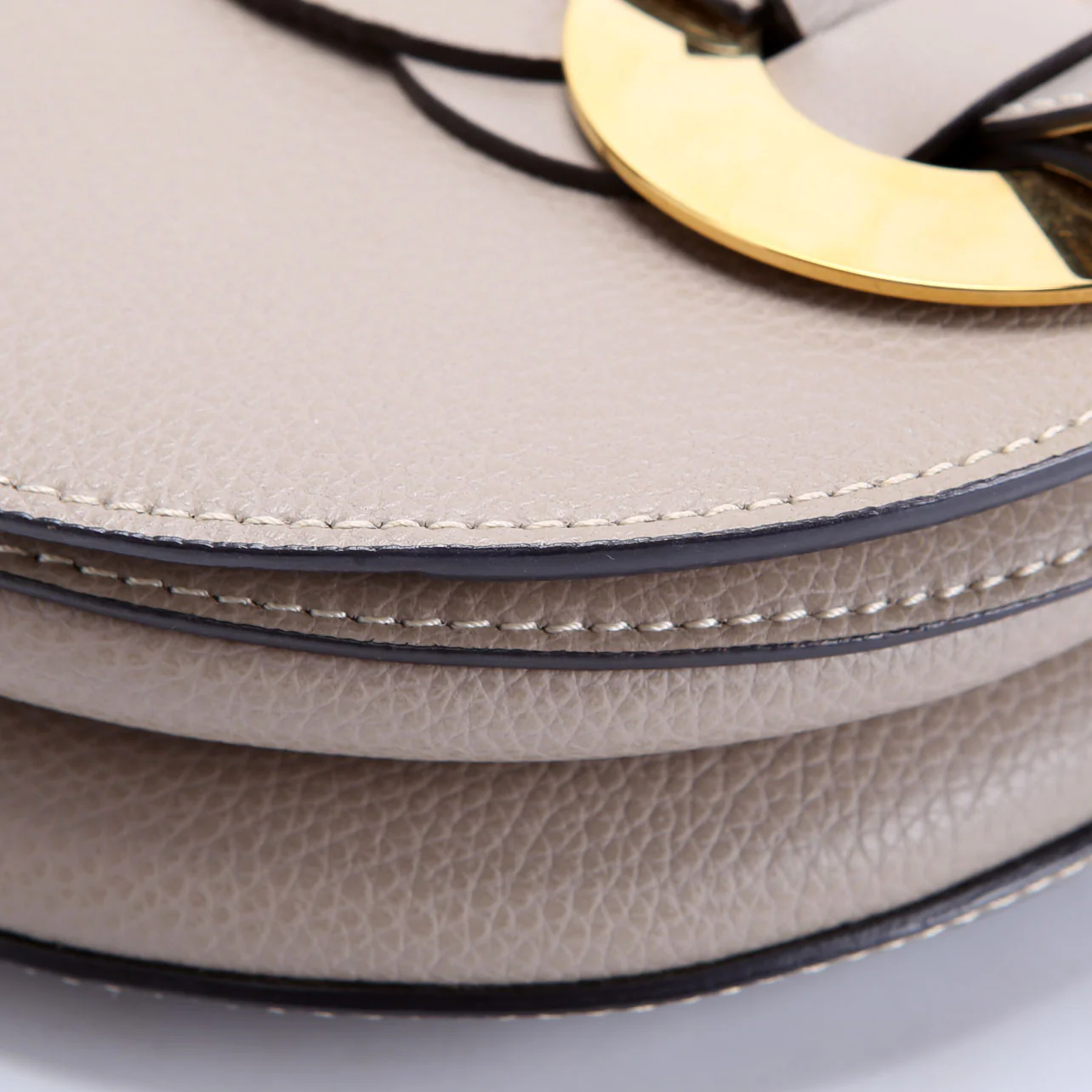Darryl Leather Small Saddle Crossbody Taupe - Image 5