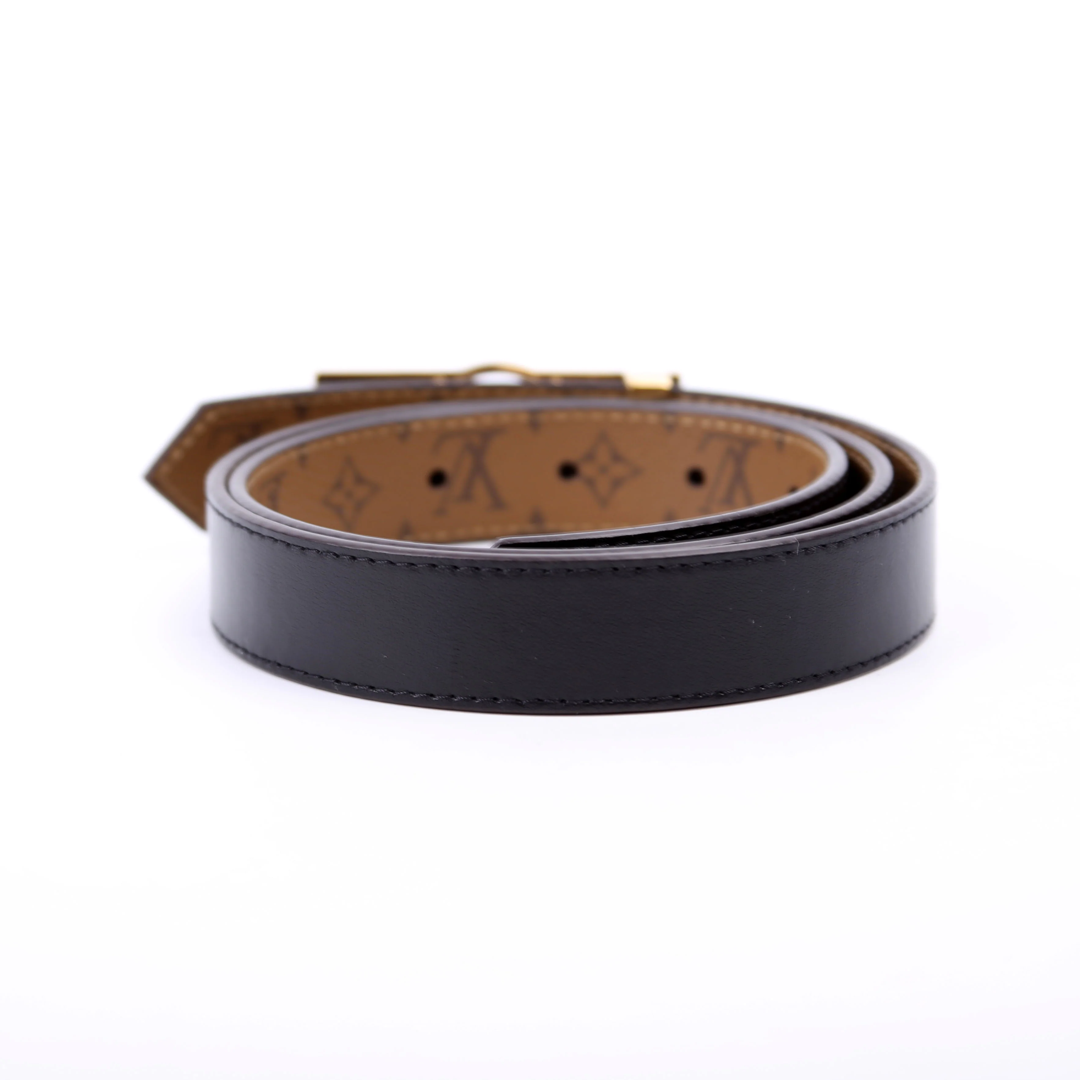 Dauphine 25MM Reverse Monogram/Leather Belt Size 80/32 - Image 3