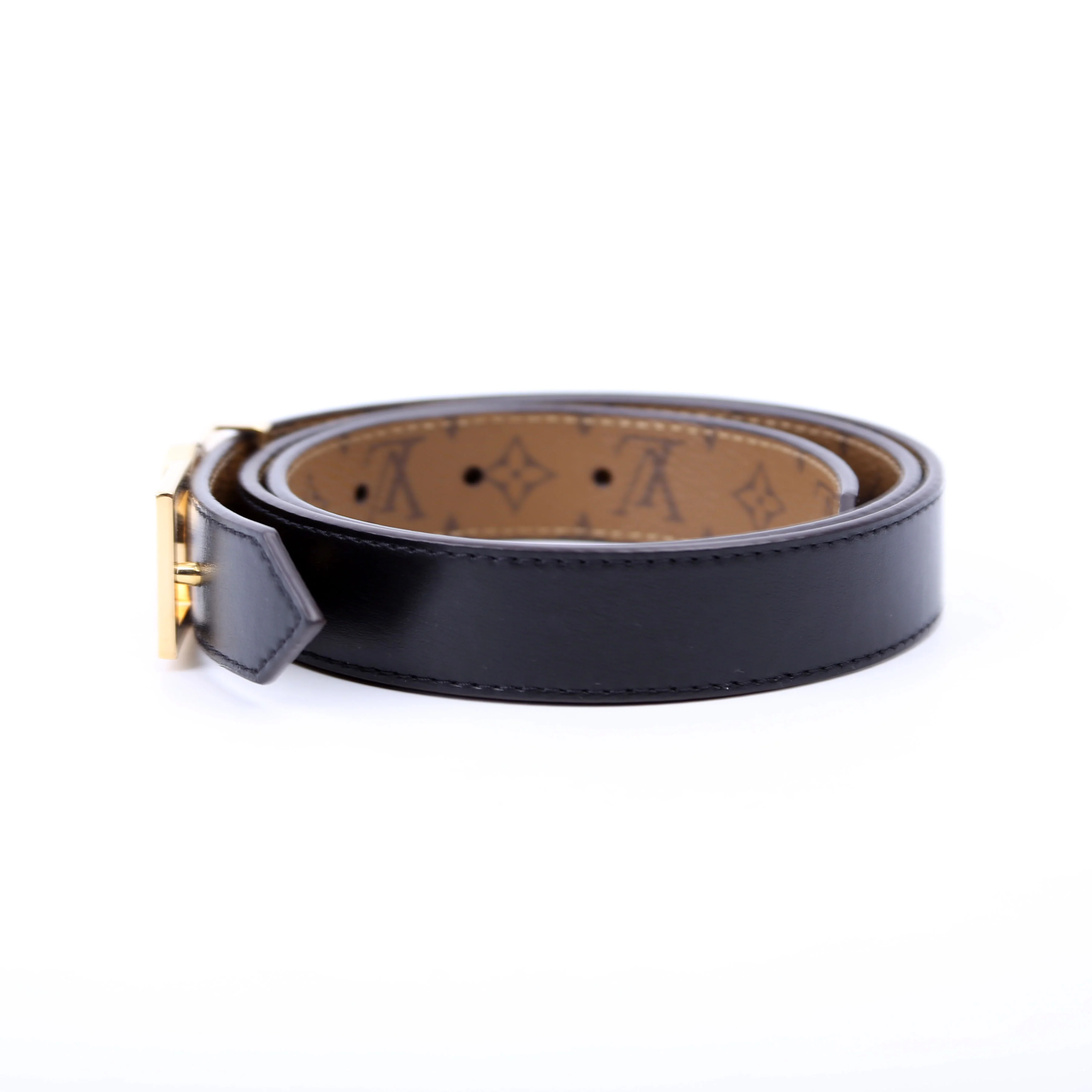 Dauphine 25MM Reverse Monogram/Leather Belt Size 80/32 - Image 4