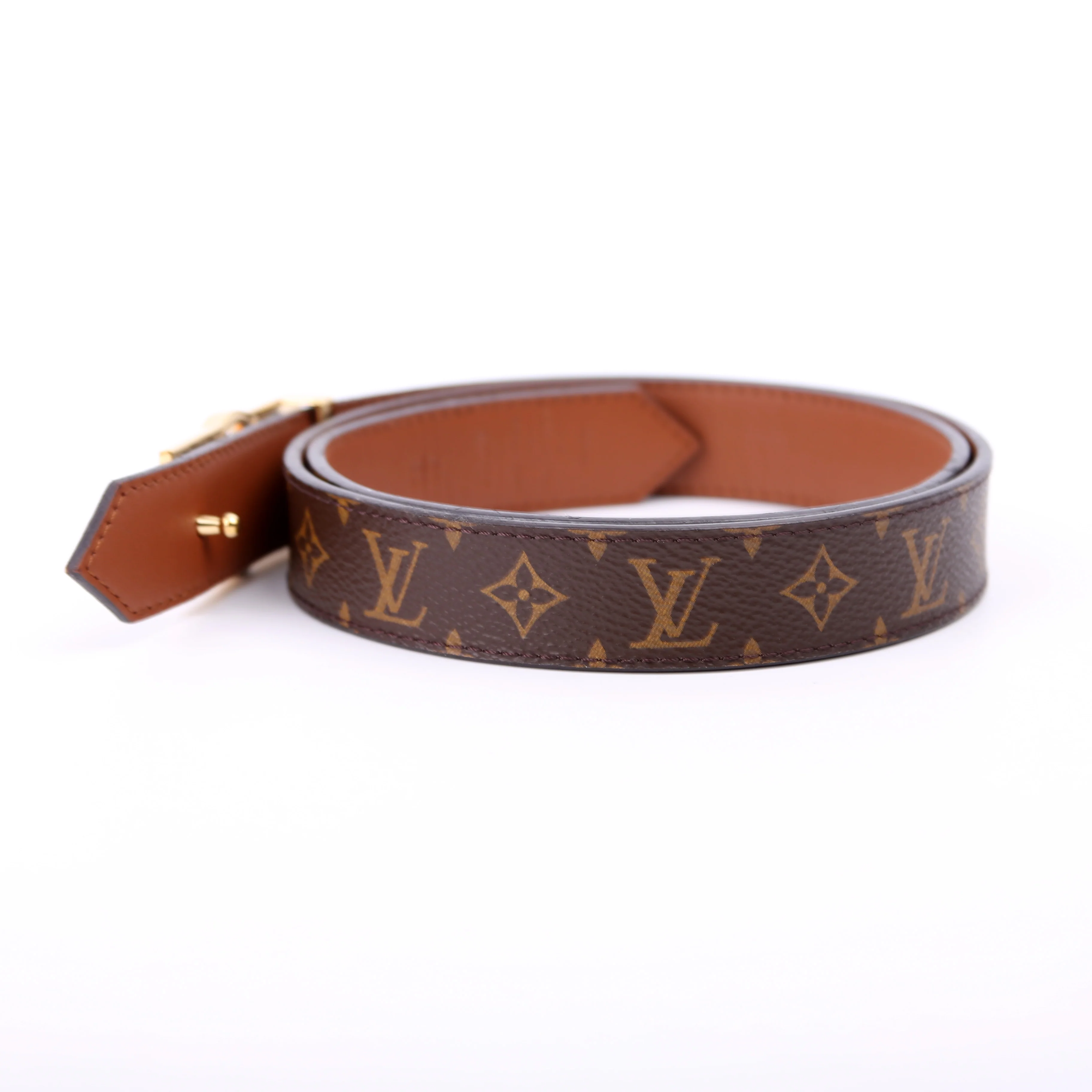 Dauphine 25MM Reversible Monogram/Leather Belt Size 80/32 - Image 4