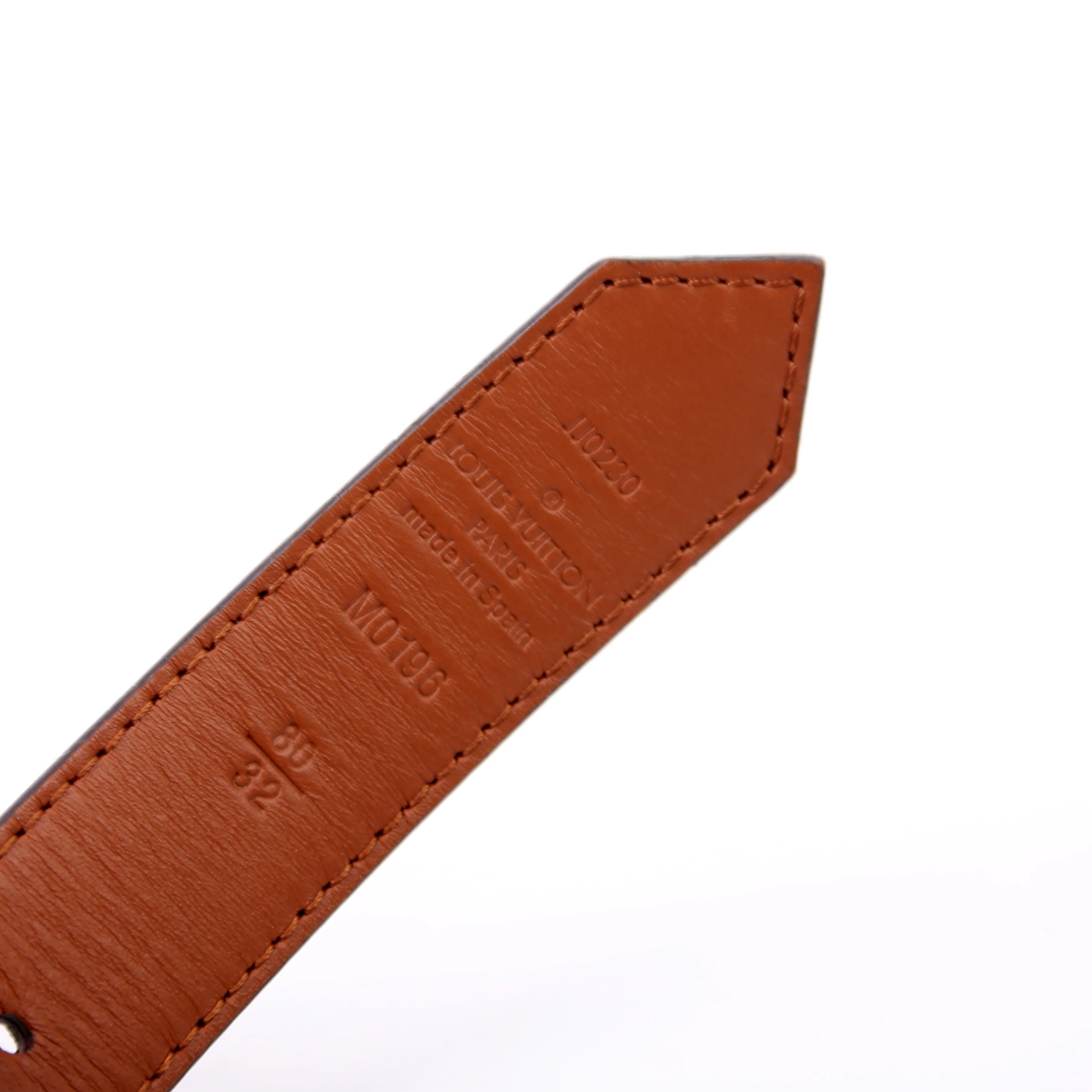 Dauphine 25MM Reversible Monogram/Leather Belt Size 80/32 - Image 9