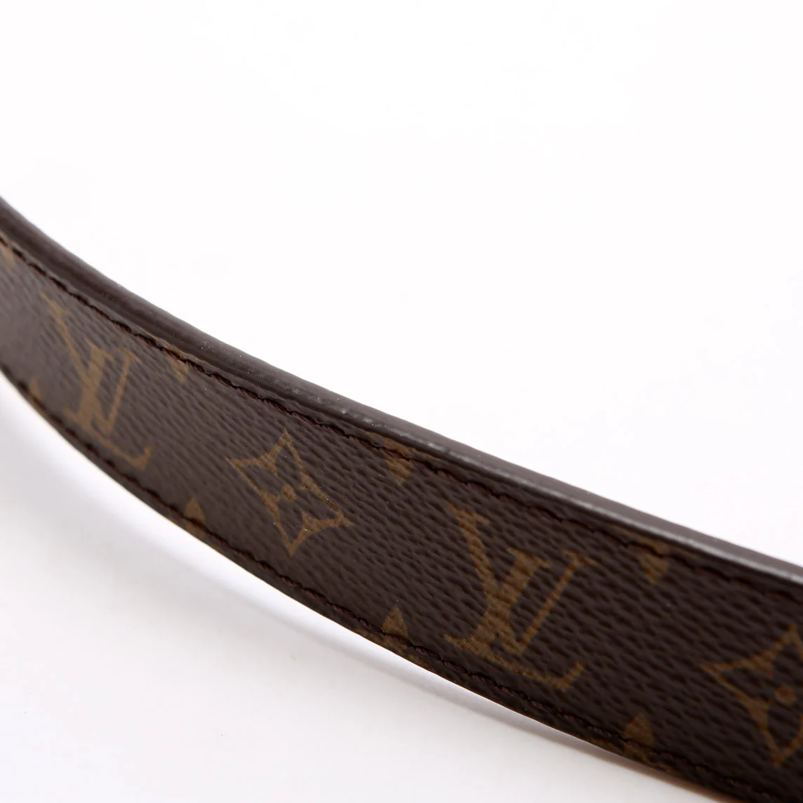 Dauphine 25MM Reversible Monogram/Leather Belt Size 80/32 - Image 6
