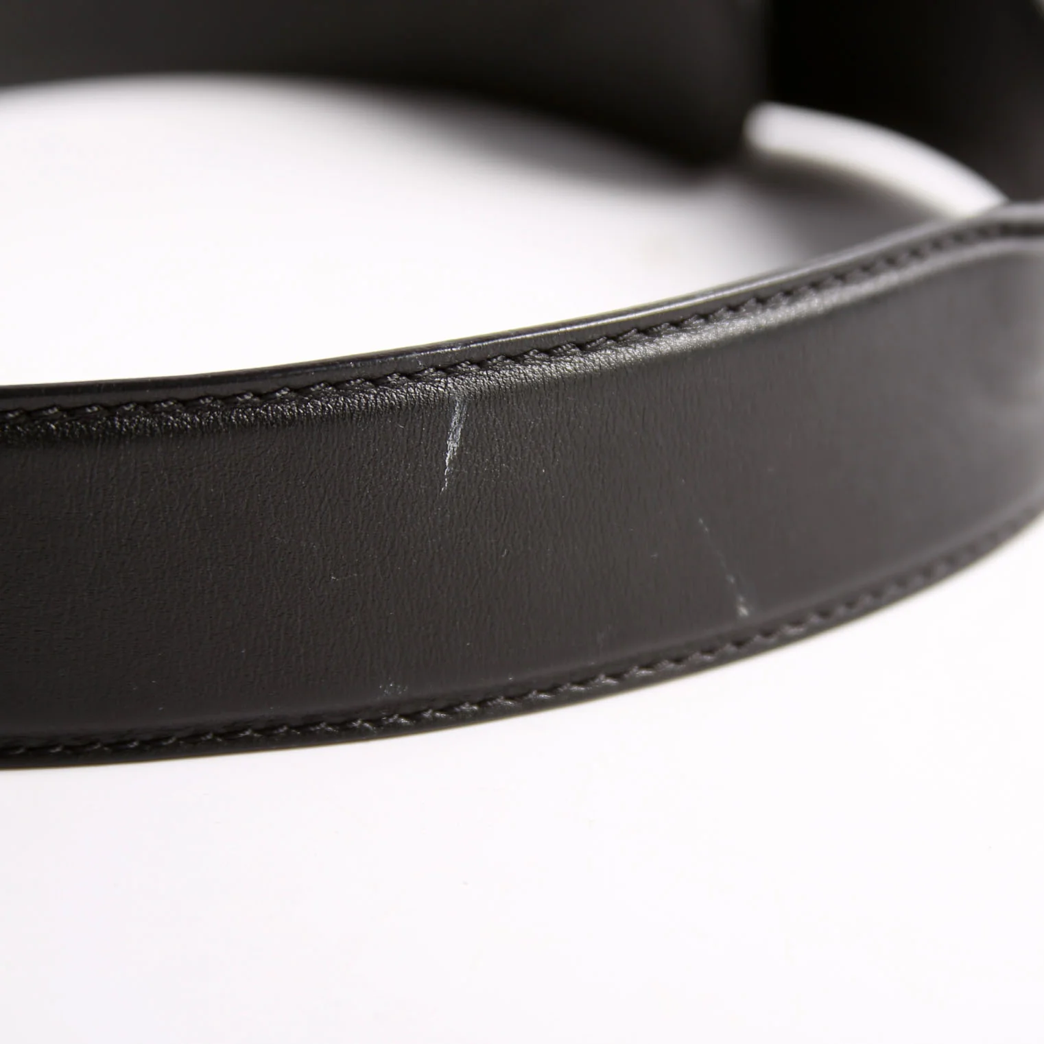 DCDE179 Medusa Round Leather Belt Size 75/30 Black/Gold - Image 7
