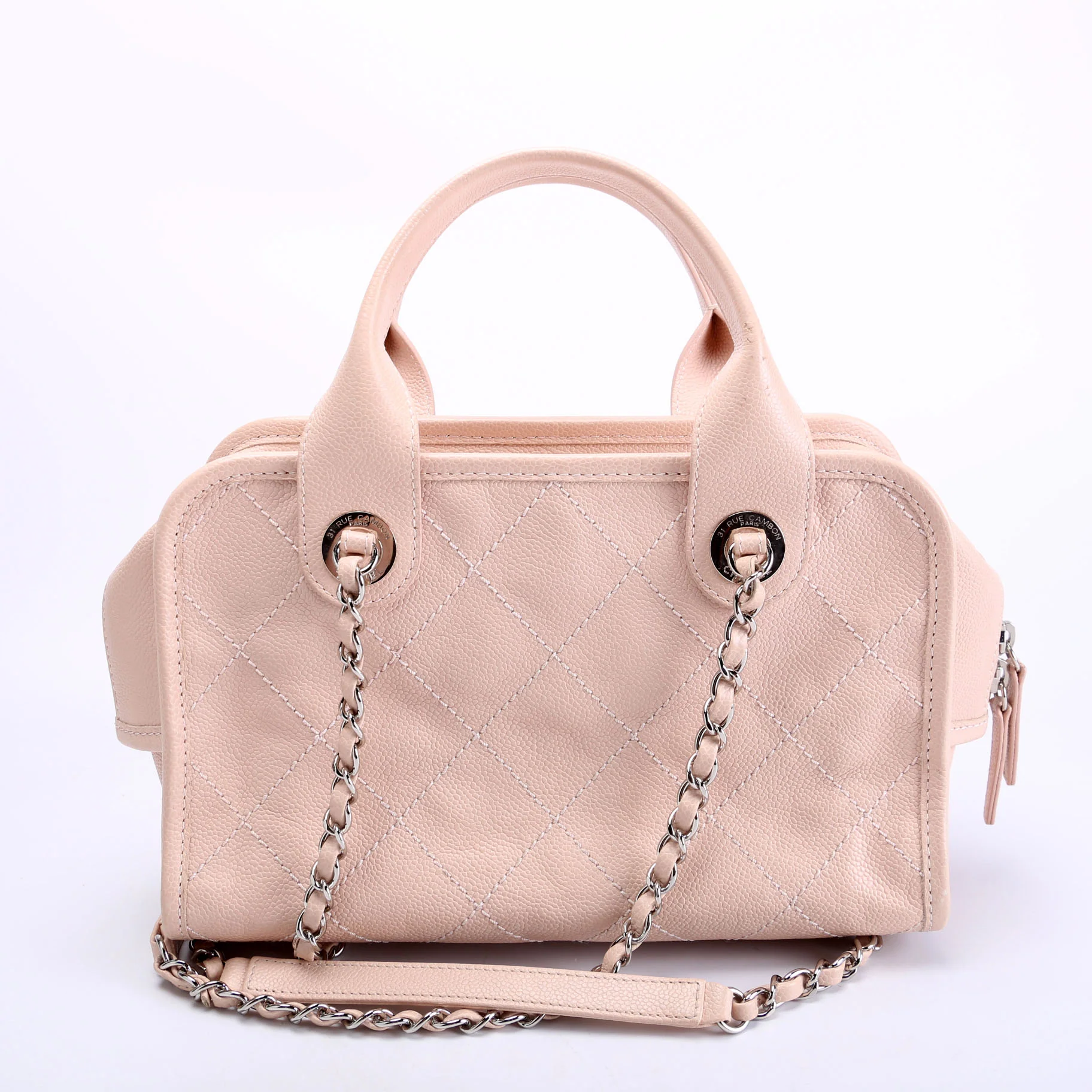 Deauville Bowling Bag Small Caviar Pink - Image 3