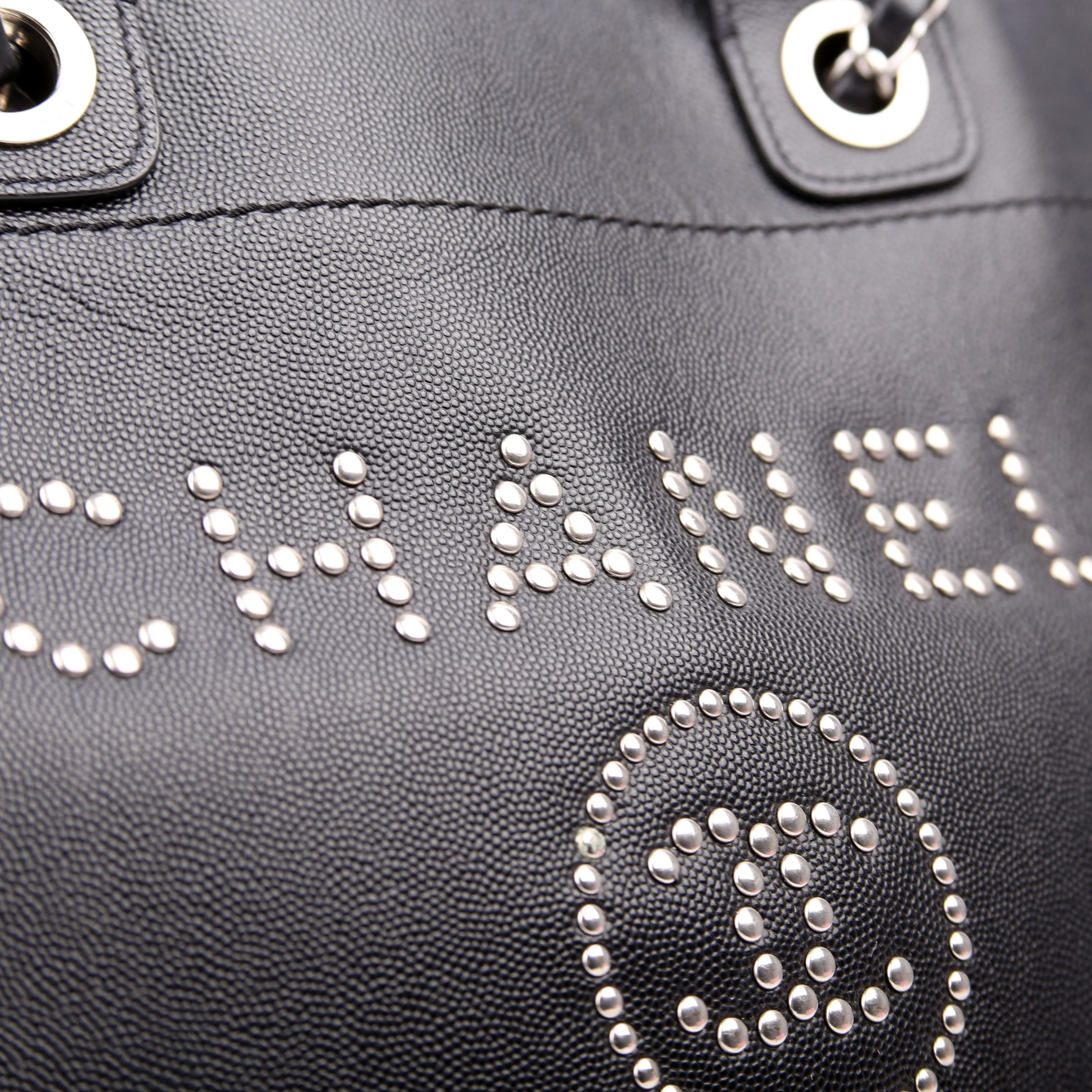 Deauville Studded Caviar Small Tote Black - Image 14