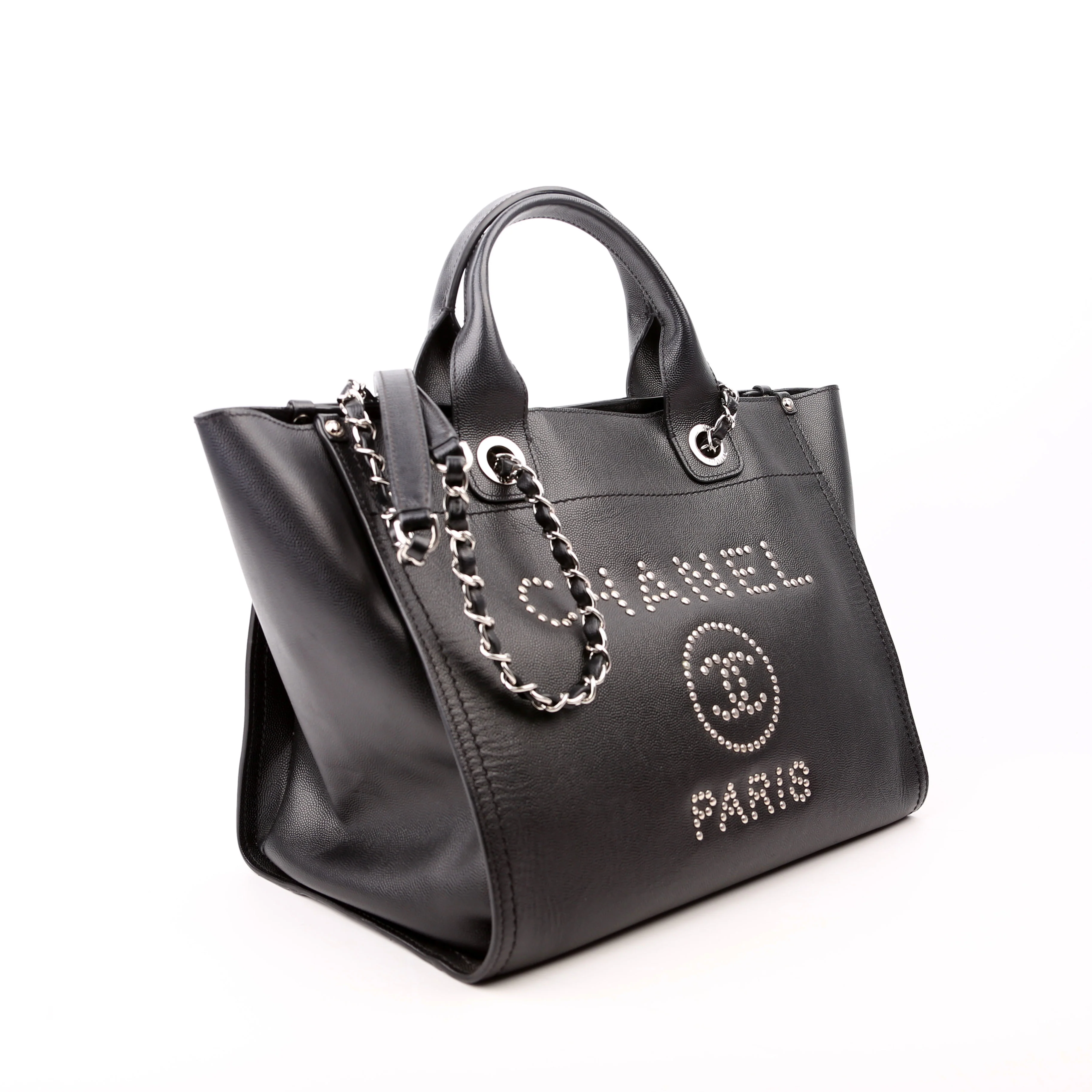 Deauville Studded Caviar Small Tote Black - Image 2