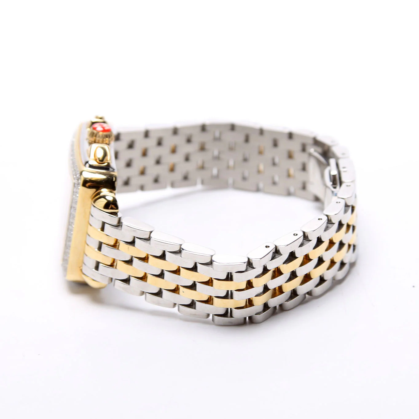 Deco High Shine Two Tone With 0.65CW Diamonds Silver/Gold - Image 2