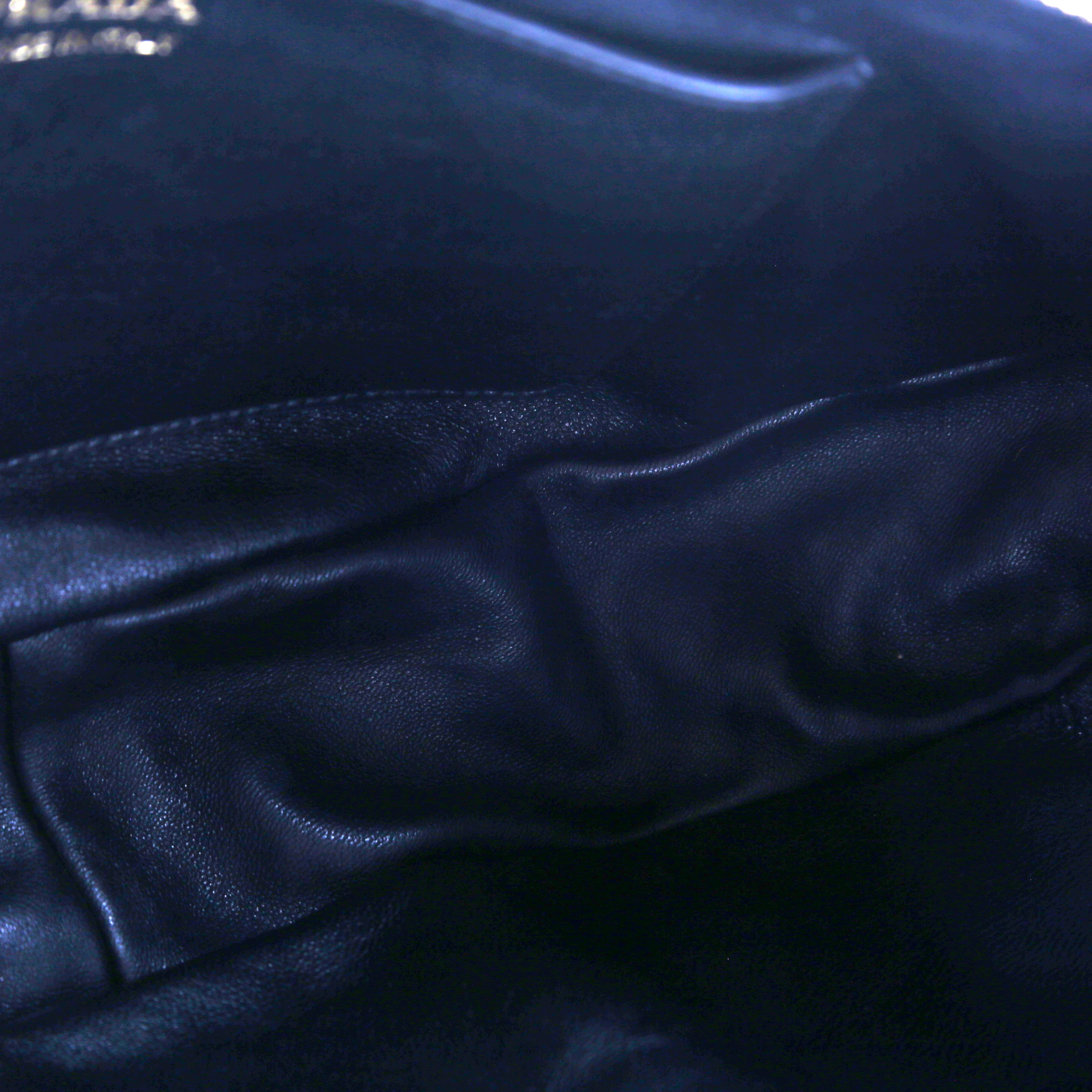 Demi-Lune Calfskin Shoulder Bag Large Black - Image 11