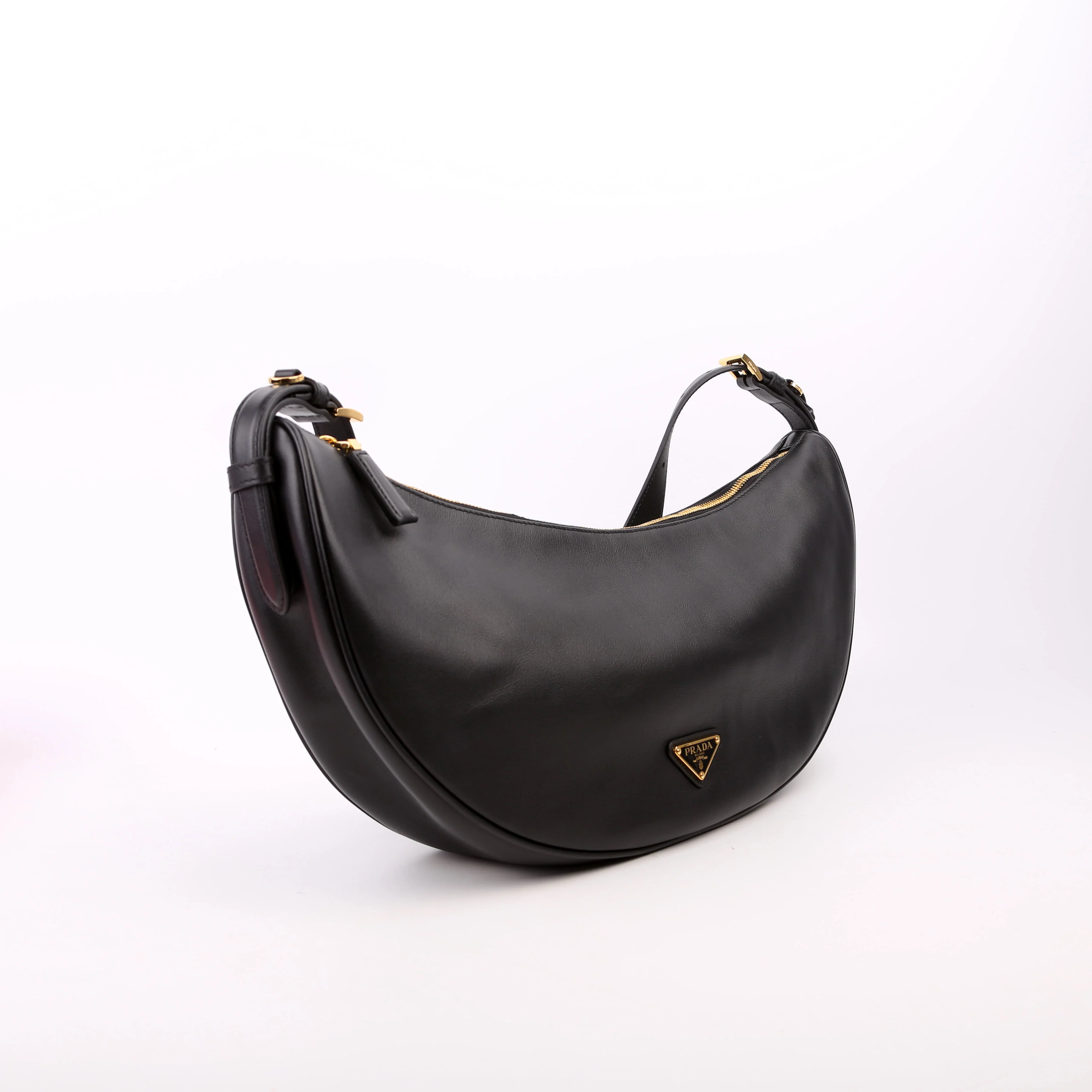 Demi-Lune Calfskin Shoulder Bag Large Black - Image 2