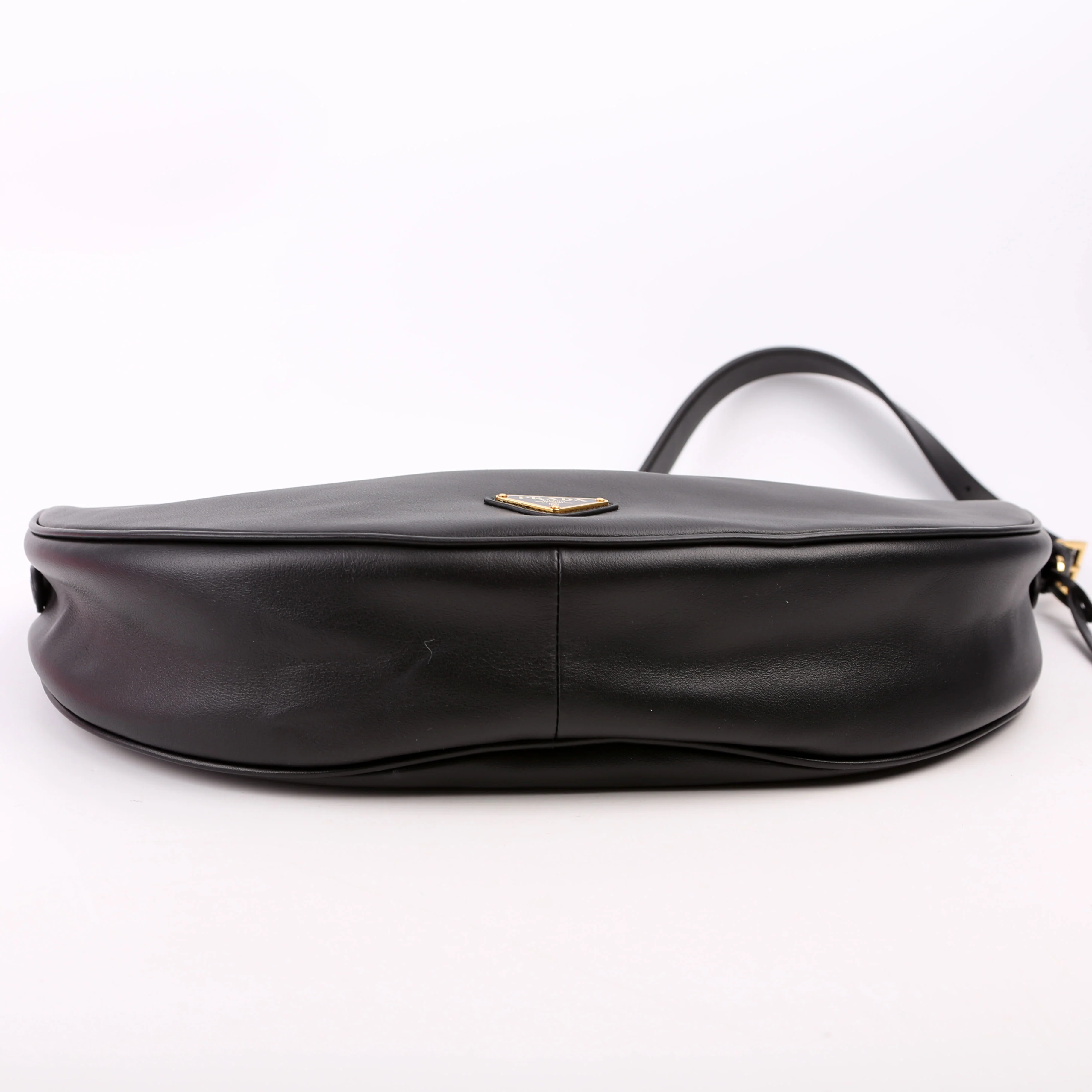 Demi-Lune Calfskin Shoulder Bag Large Black - Image 4