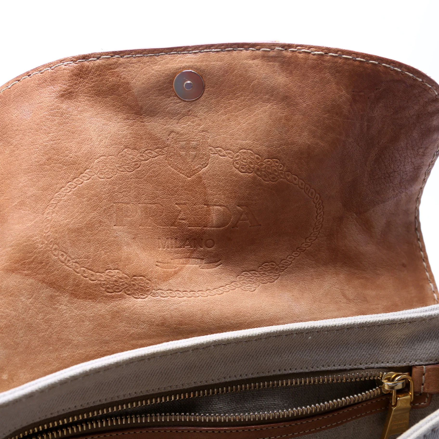 Denim Chain Flap Militare Shoulder Bag - Image 9