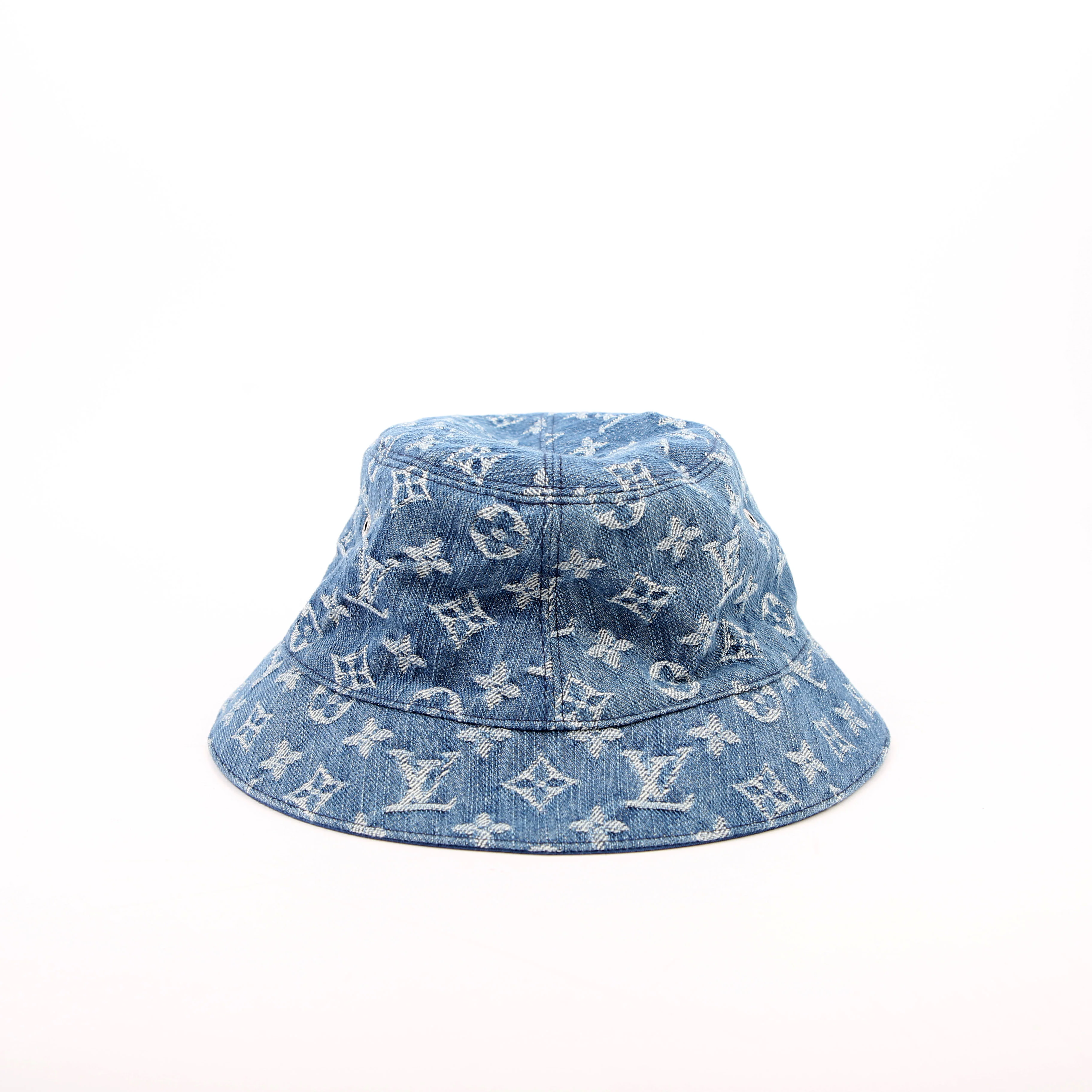 Denim Monogram Bucket Hat Medium Blue - Image 3