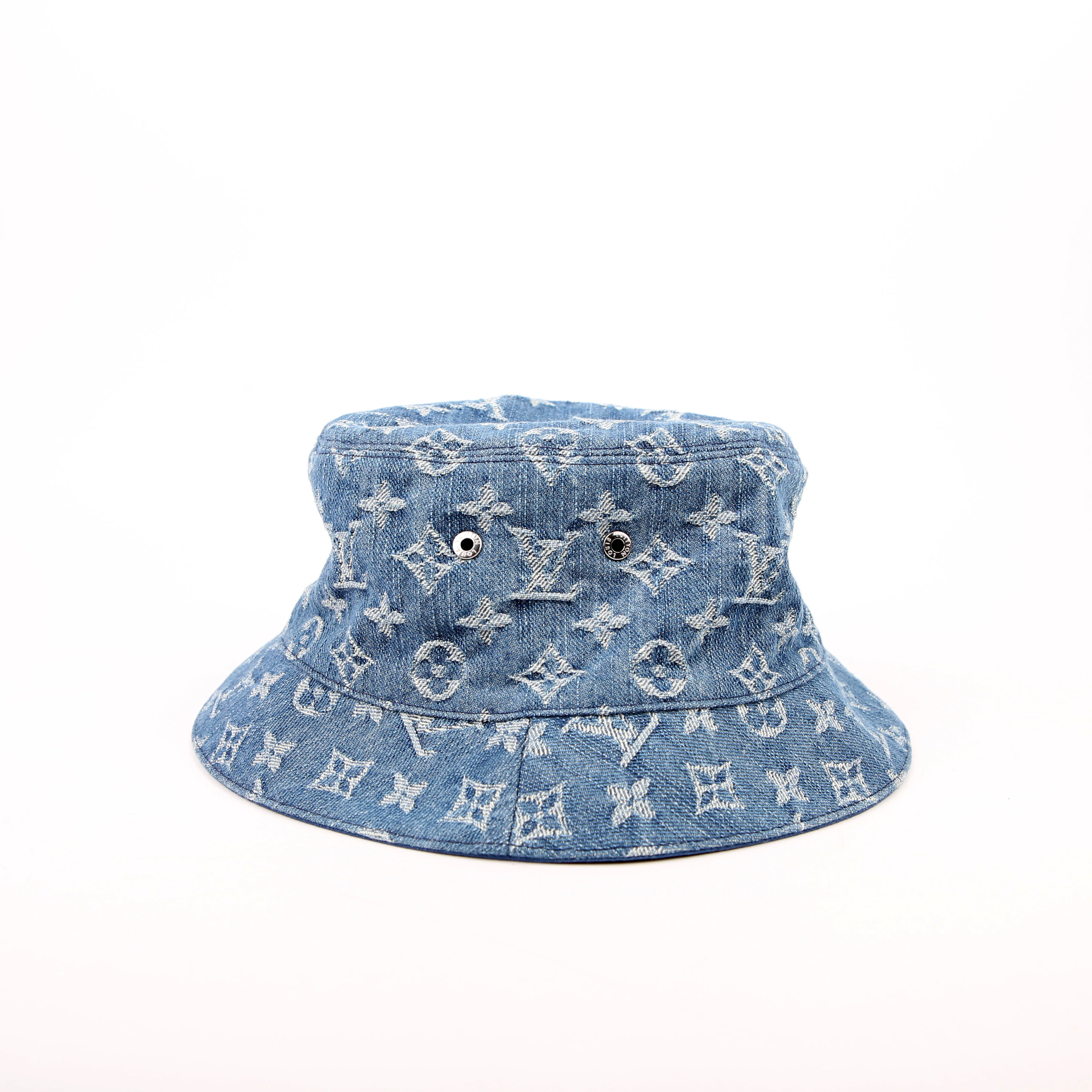 Denim Monogram Bucket Hat Medium Blue - Image 4