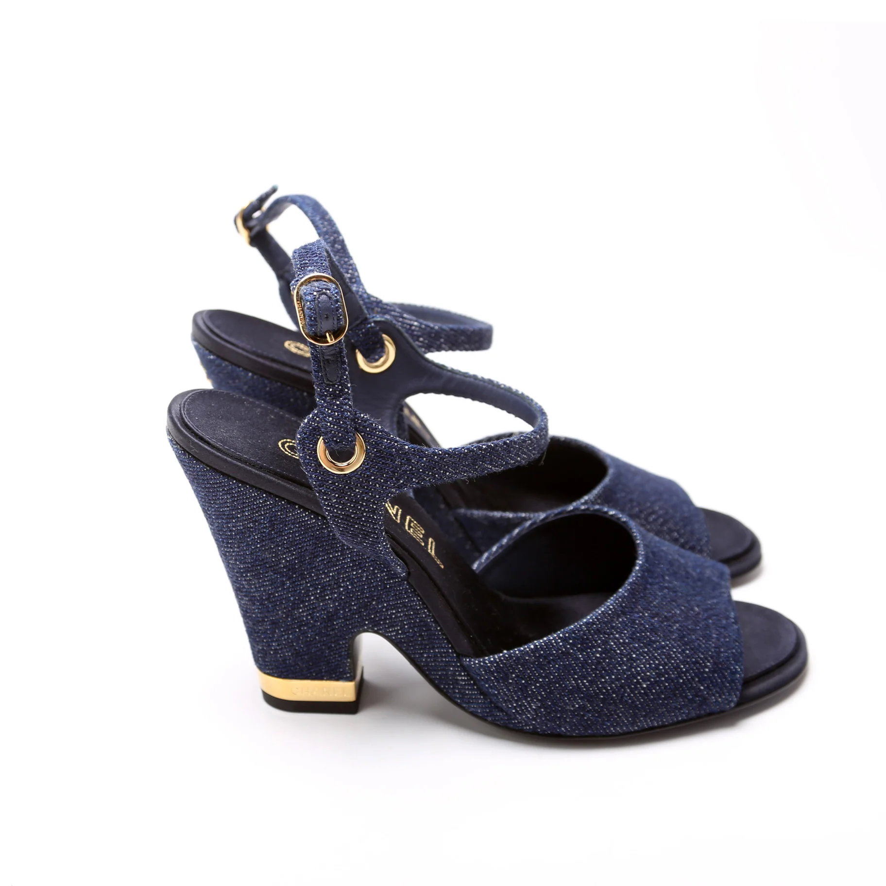 Denim Sandal Heels Size 39 - Image 3