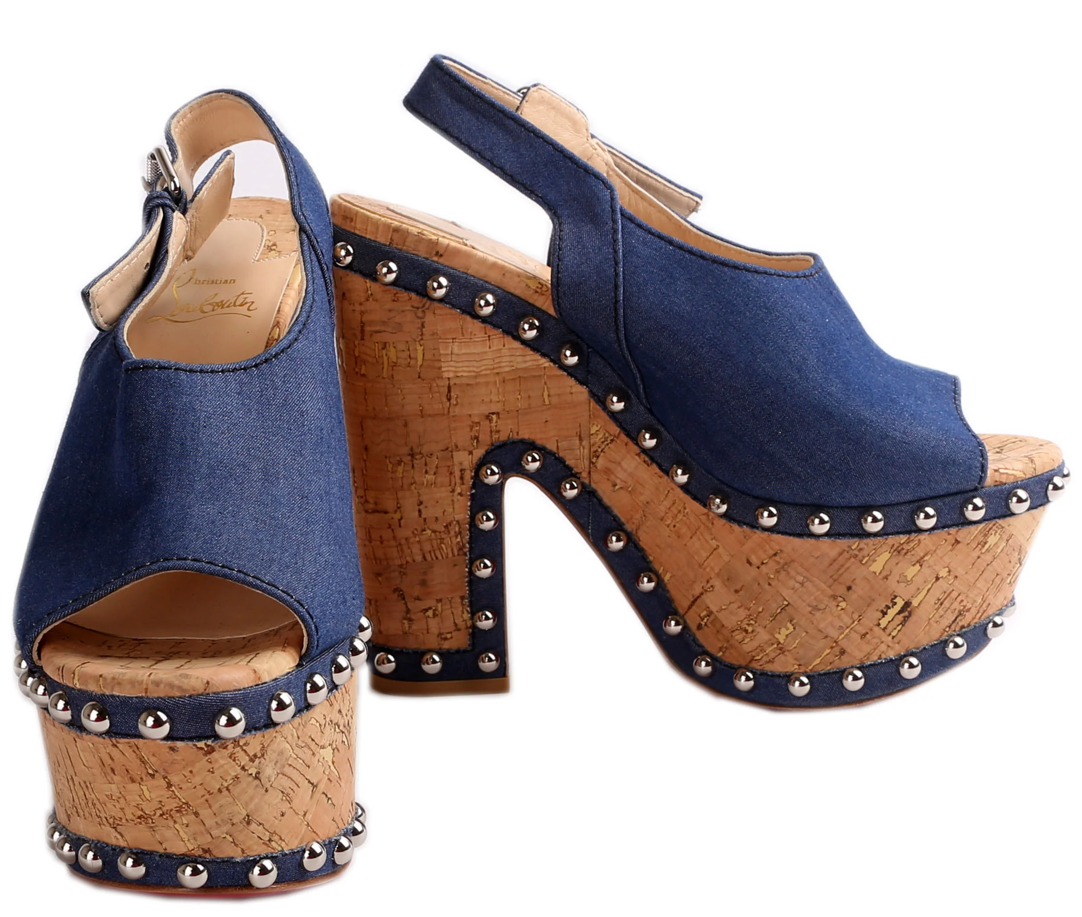 Denim Super Joan Platform Wedges Size 39