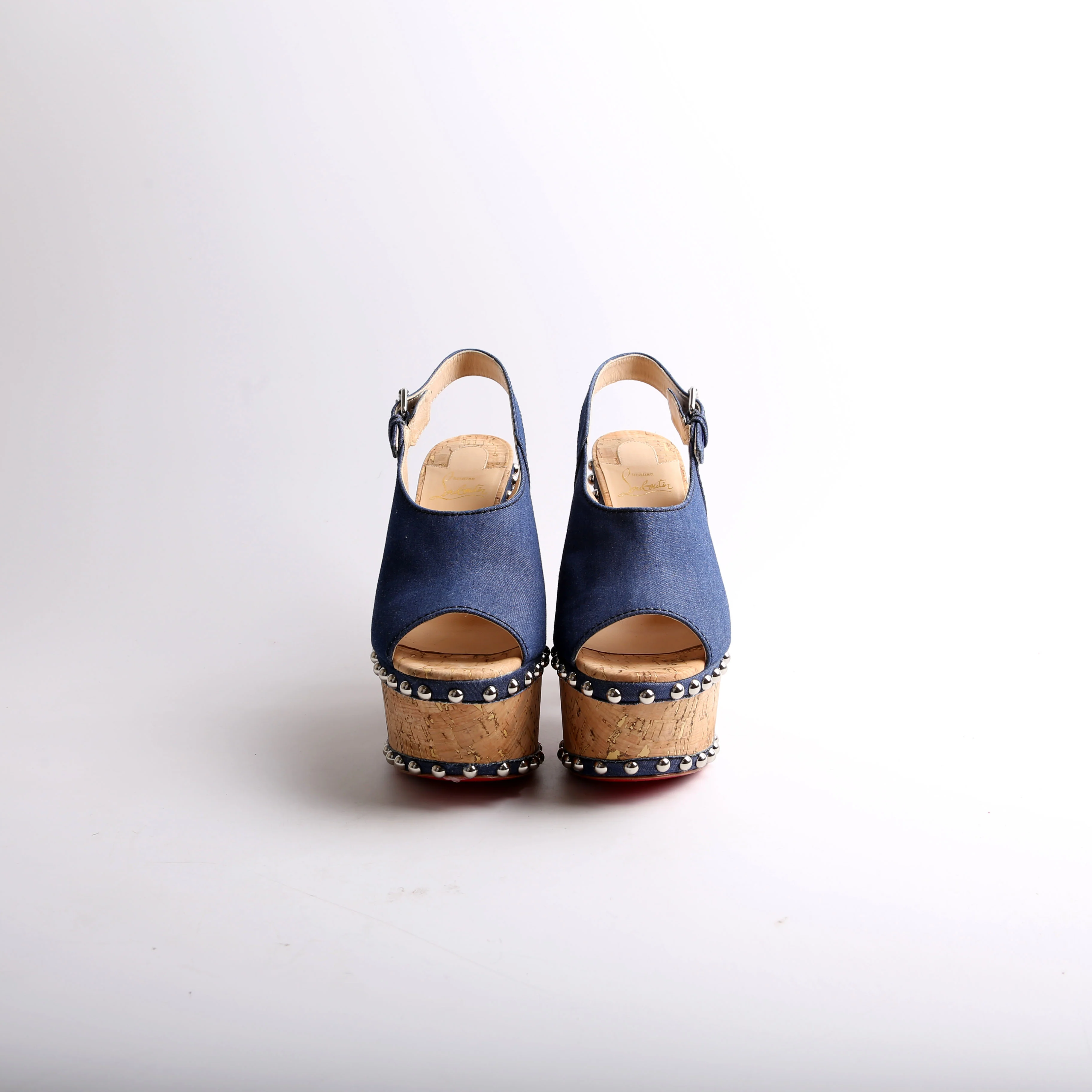 Denim Super Joan Platform Wedges Size 39 - Image 2