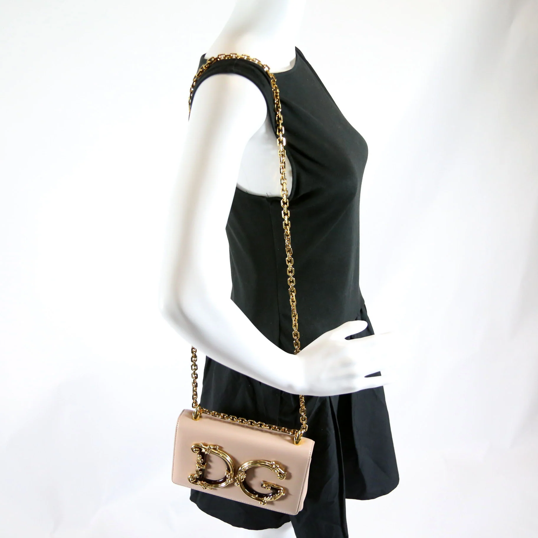 DG Girls Shoulder Bag Nappa Leather Pink - Image 9