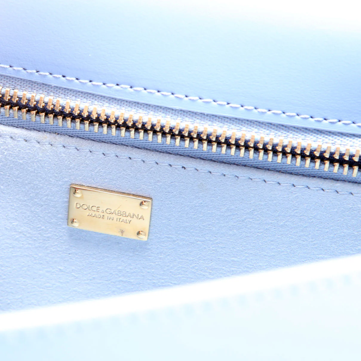 DG Logo Calfskin Flap Crossbody Bag Blue - Image 10