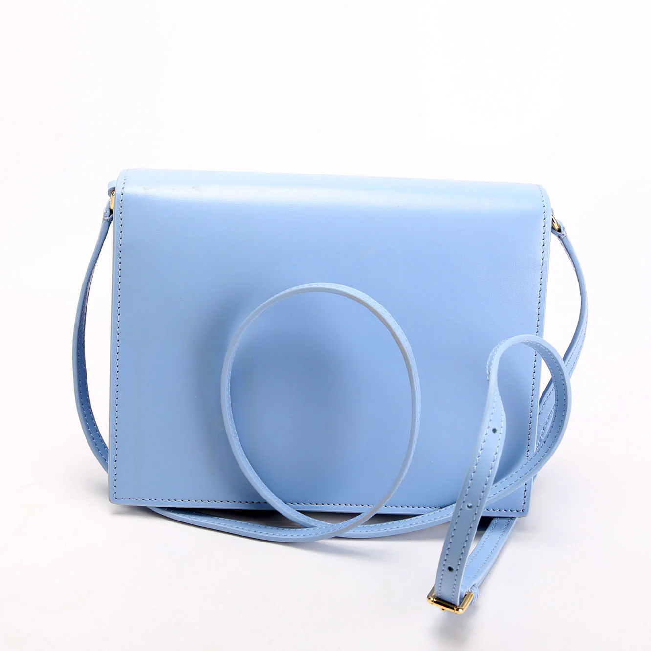DG Logo Calfskin Flap Crossbody Bag Blue - Image 3